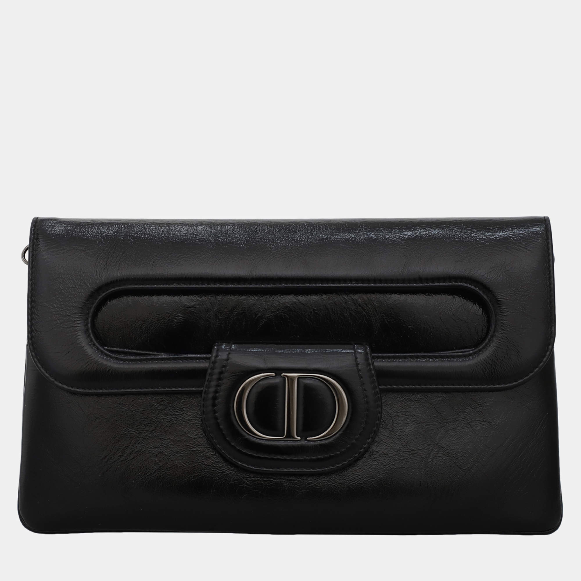 Dior Medium DiorDouble Chain Black Crossbody Bag