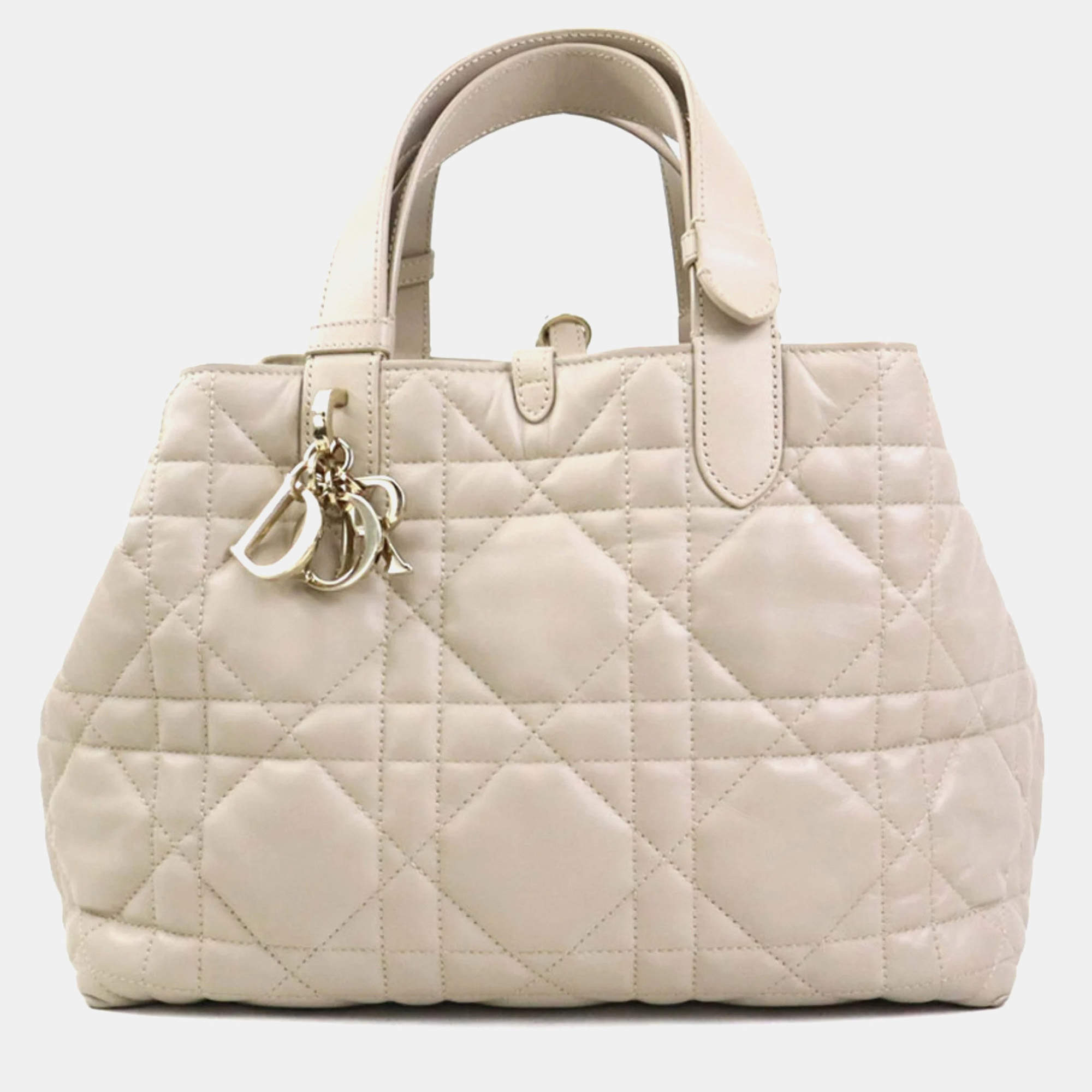Christian Dior Handbag Toujours Bag Medium Leather Beige