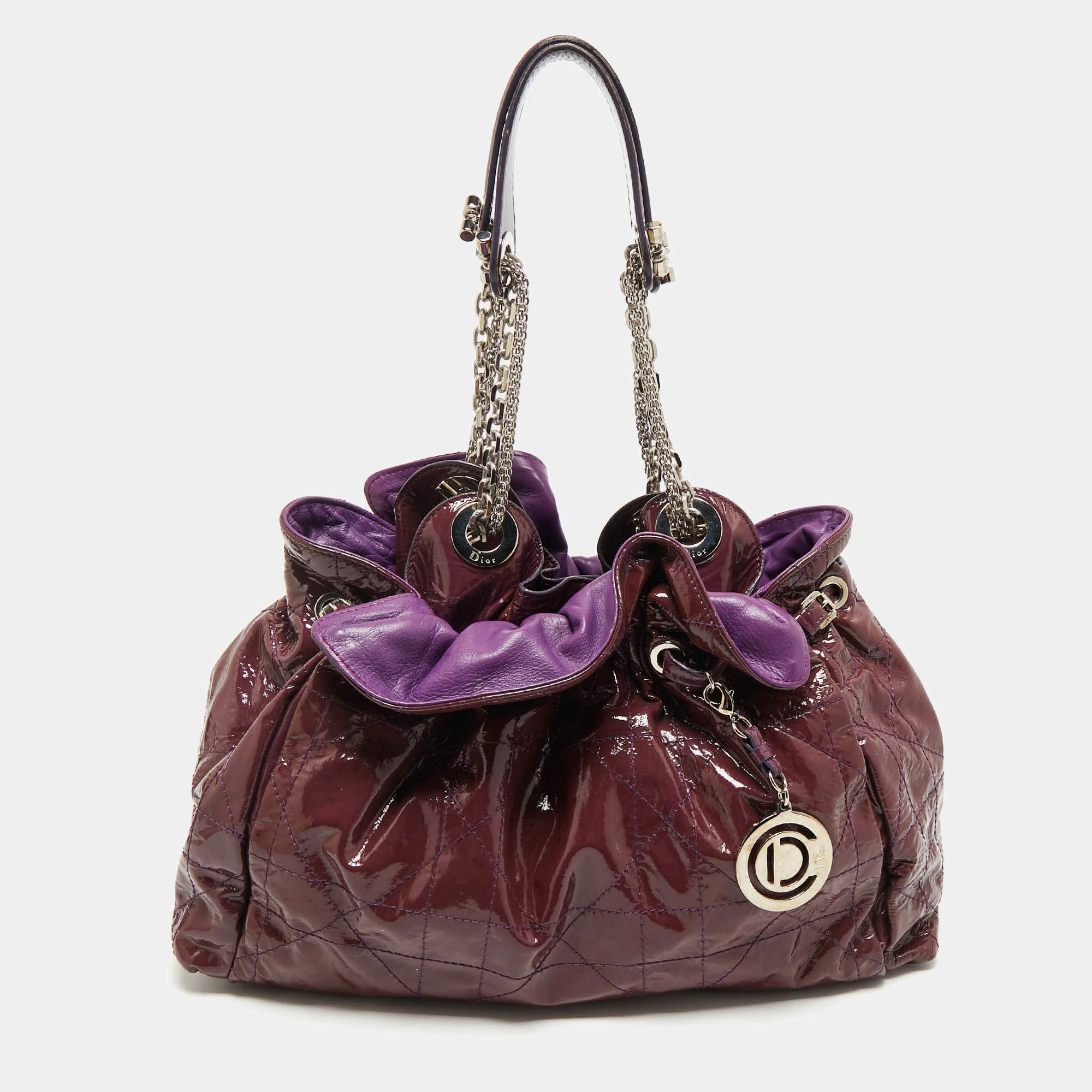 مملوكة مسبقًا Dior Purple Cannage Patent Leather Le Trente Hobo