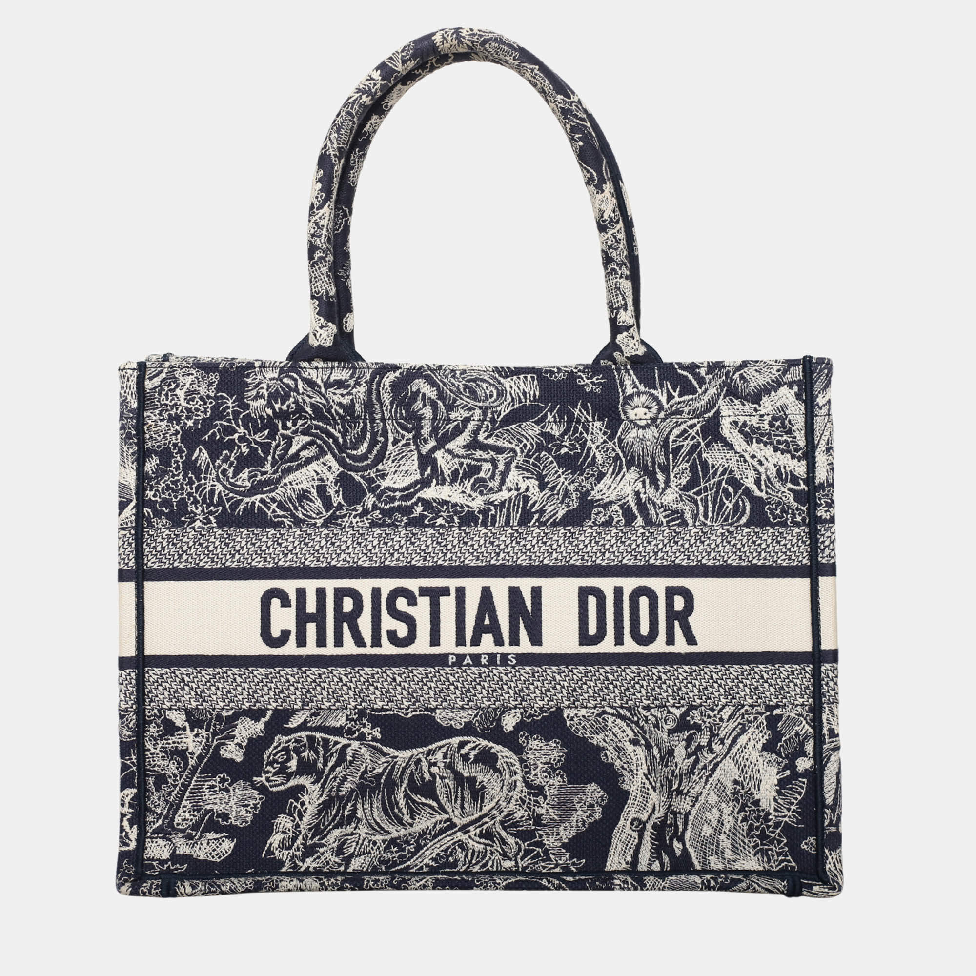 Pre Owned Dior Embroidered Medium Book Tote Bag