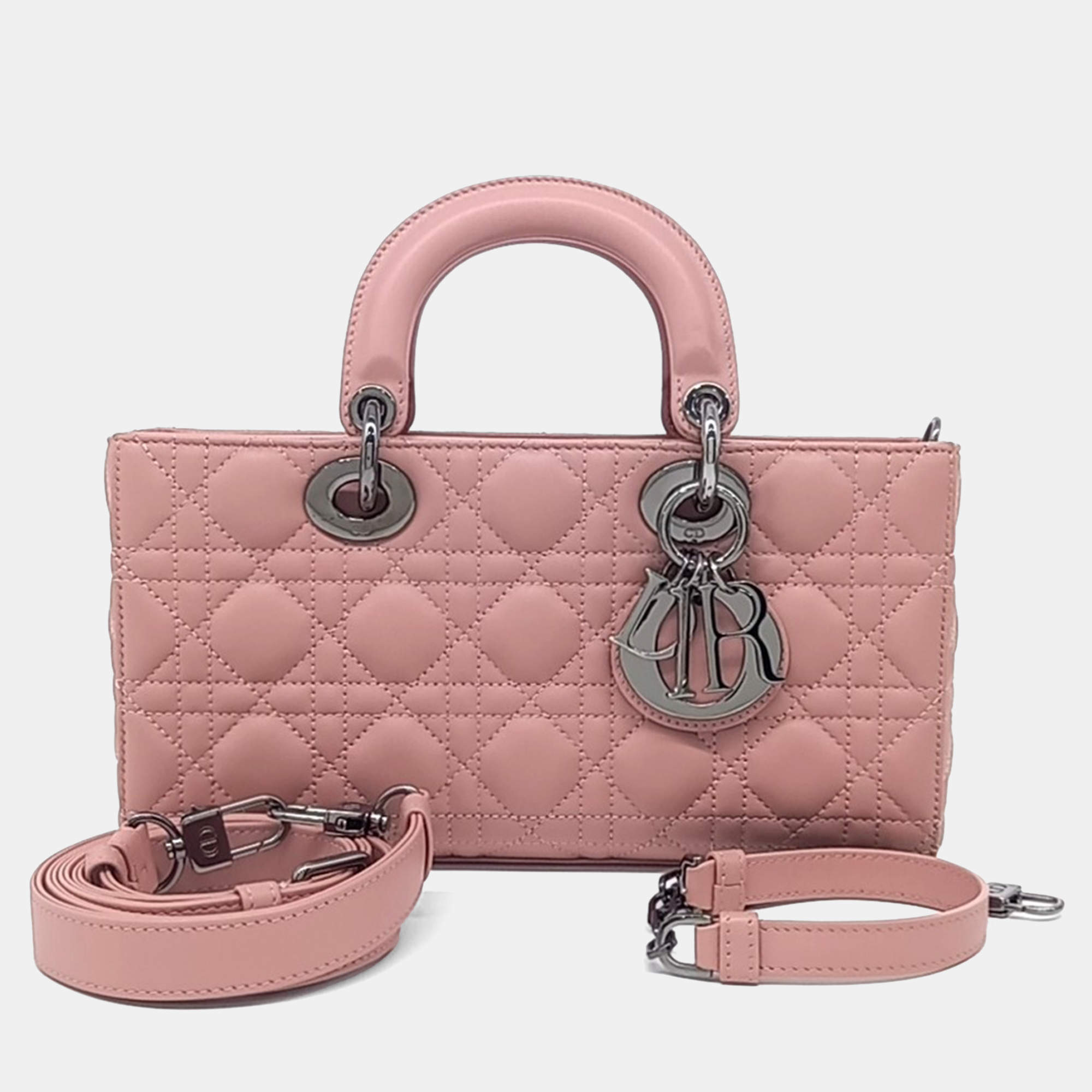 Pre Owned Dior Pink Leather Lady D-JOY Medium
