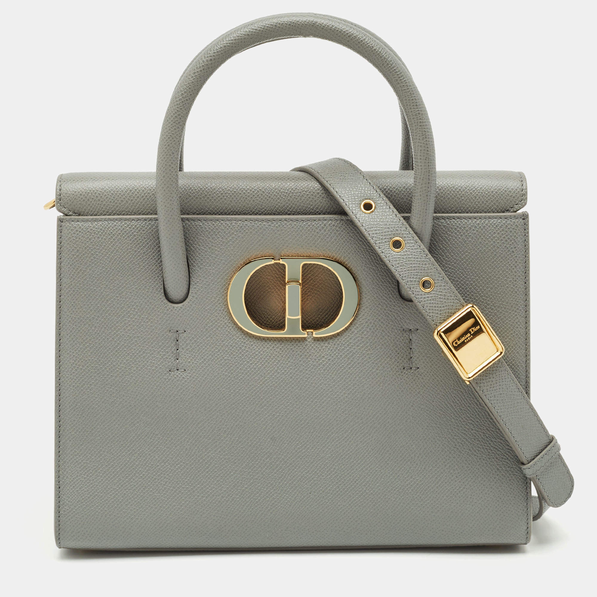 Pre Owned Dior Grey Leather Medium St Honoré Tote