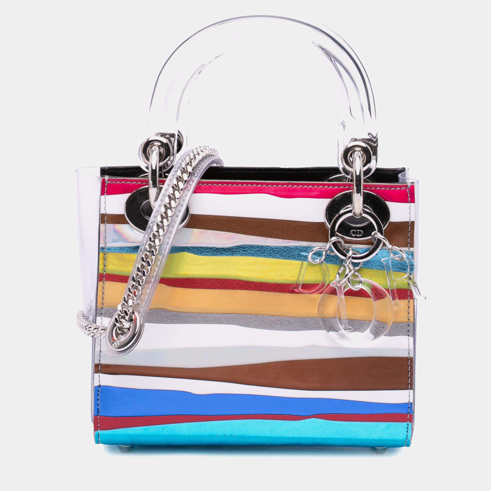 Pre Owned Dior Lady Dior Medium PVC Technical Fabric Handbag