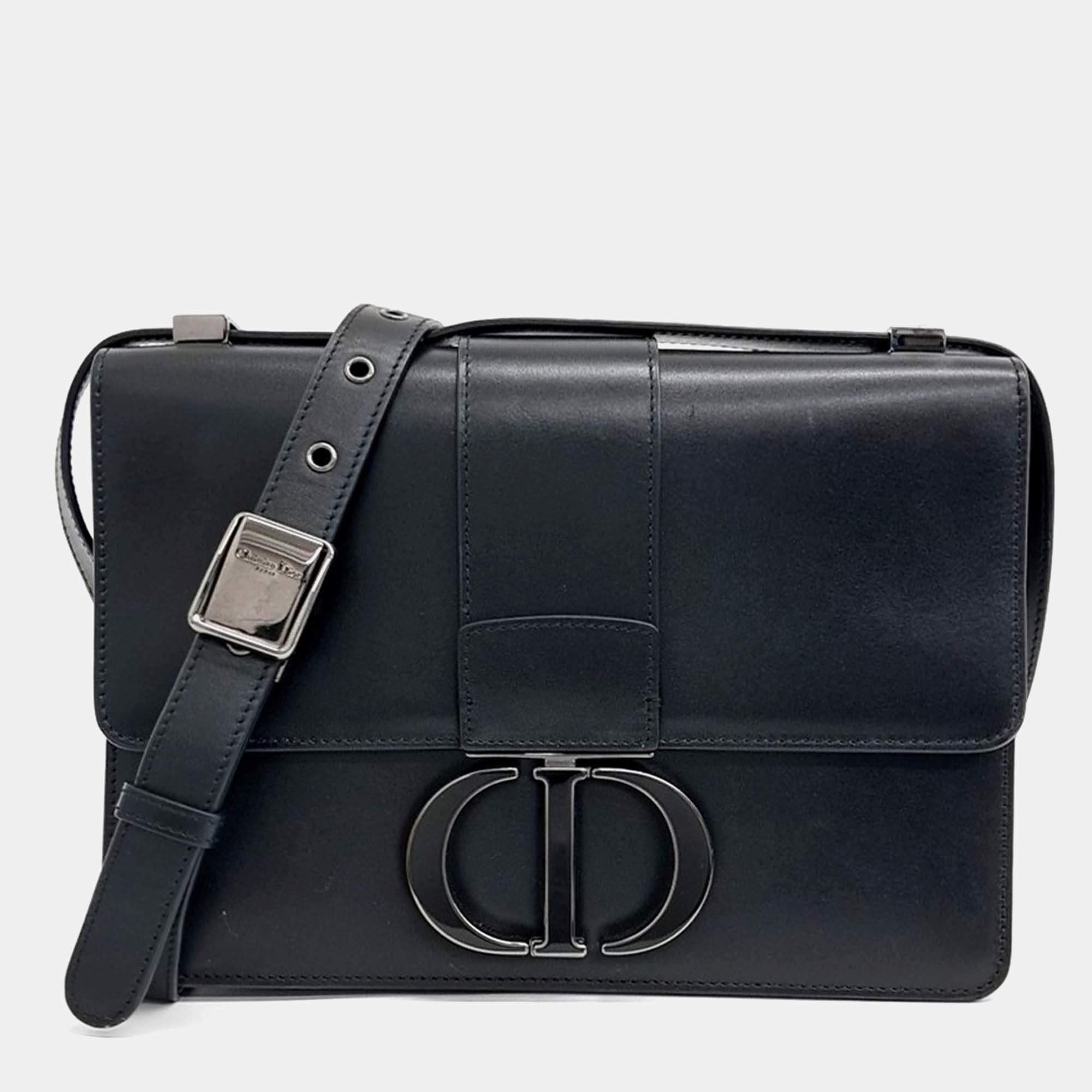 Pre Owned Dior Black Leather 30 Montaigne Bag