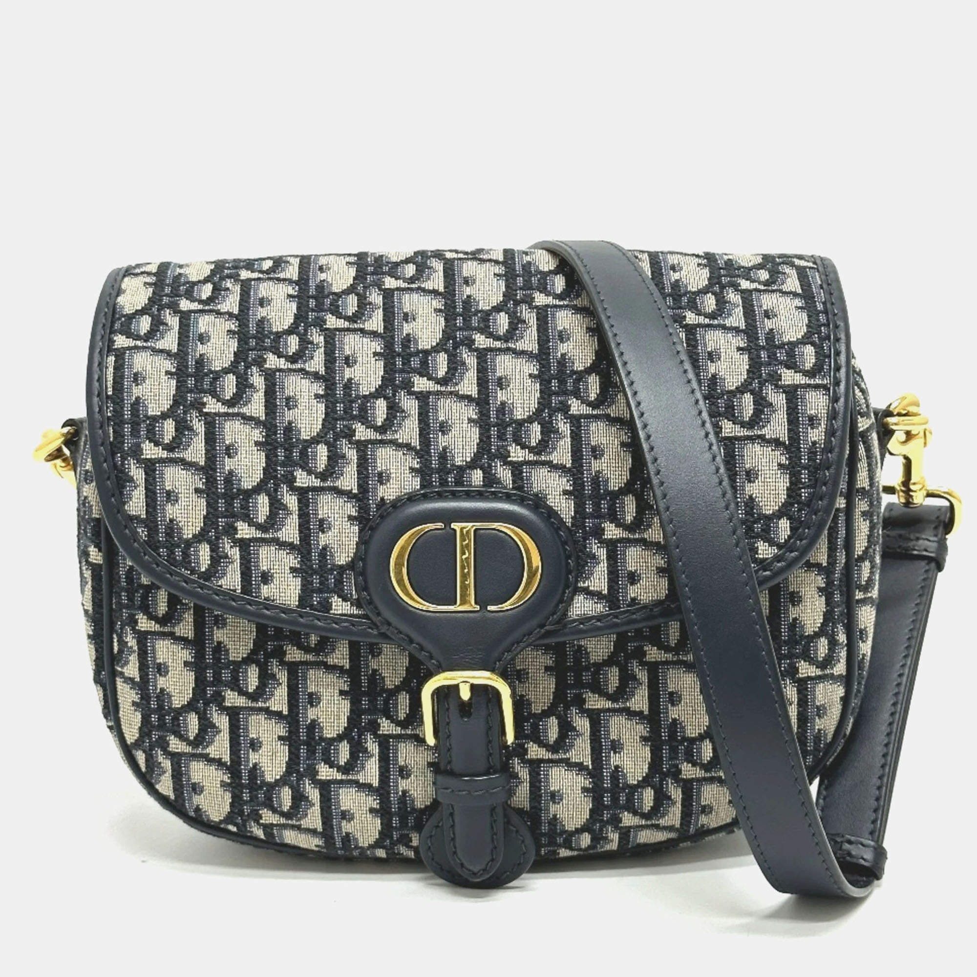 Pre Owned Dior Caro Cannage Grey Leather Shoulder Bag
