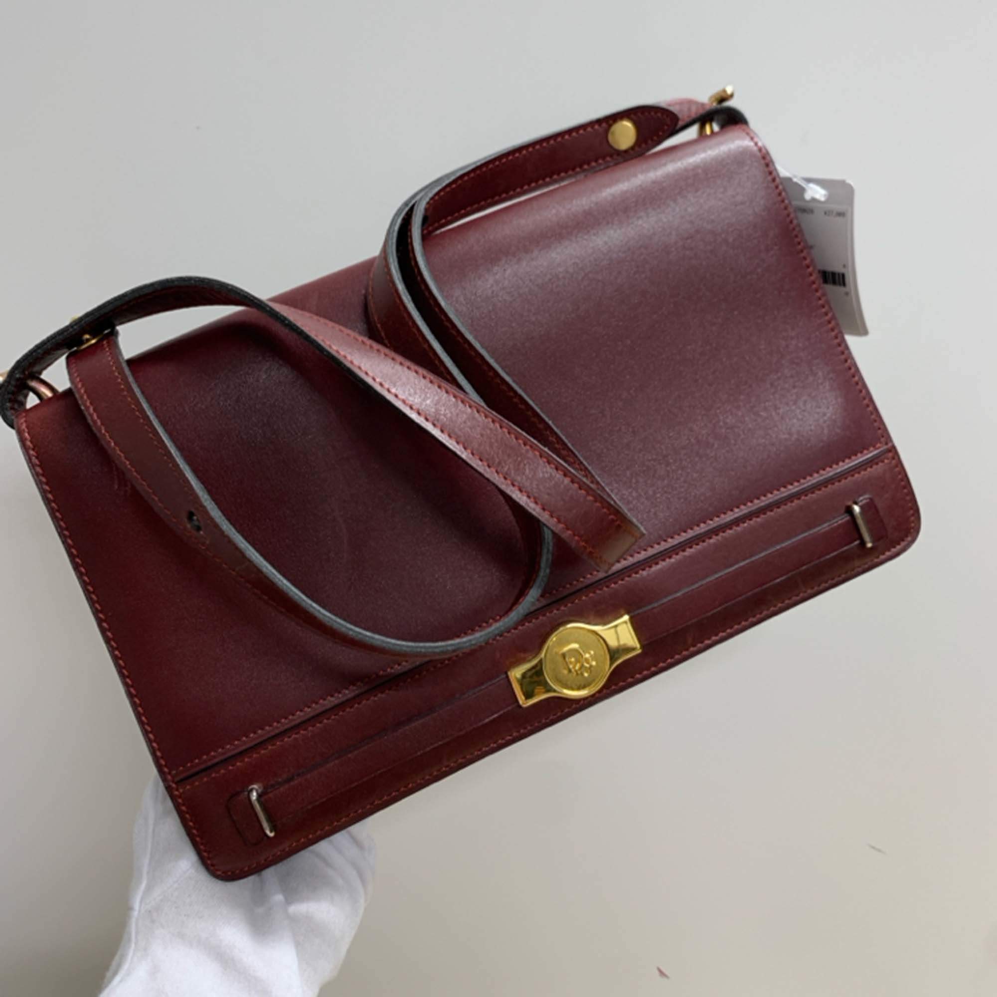 Pre Owned Dior Vintage Leather One Shoulder Red Bag