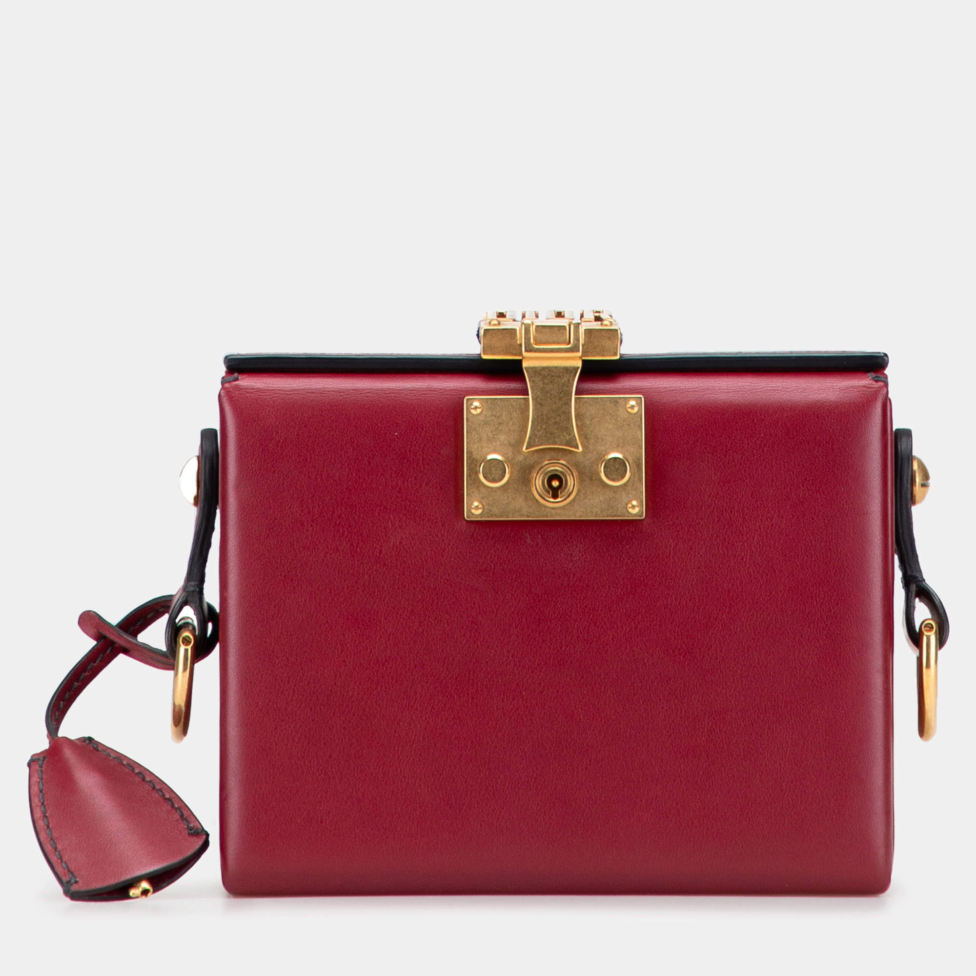 Pre Owned Dior Red Lambskin Dioraddict Lockbox Crossbody