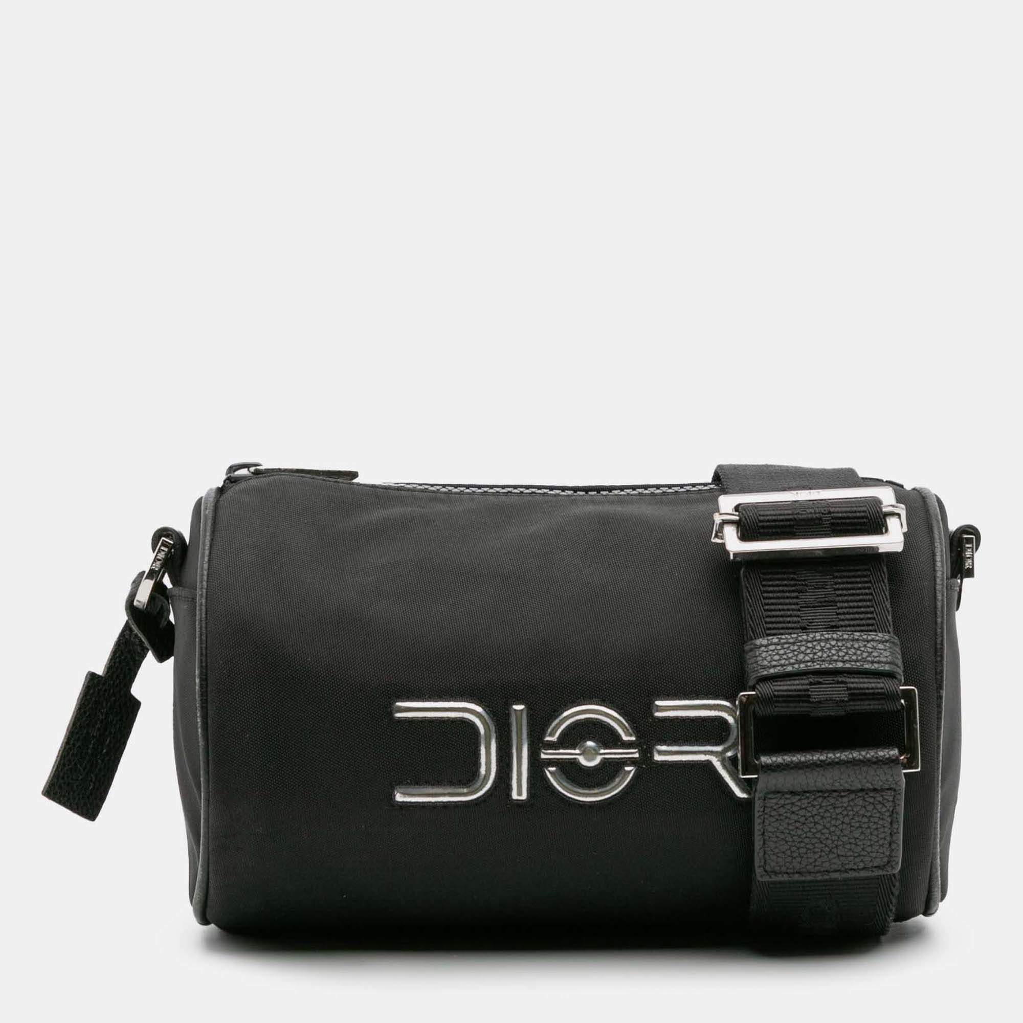 Pre Owned Dior Black Hajime Sorayama Nylon Roller Bag