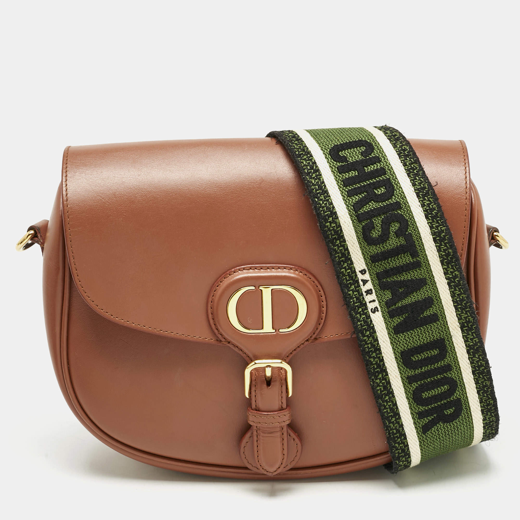 Pre Owned Dior Brown Leather Medium Bobby Shoulder Bag