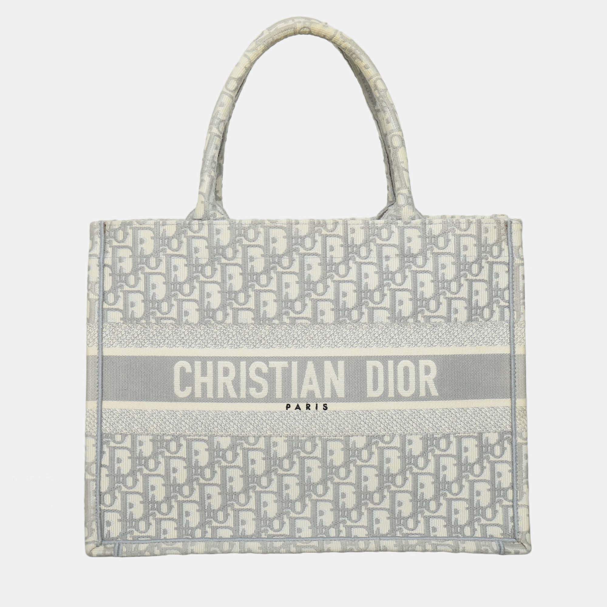 Pre Owned Christian Dior Medium Oblique Book Tote Bag