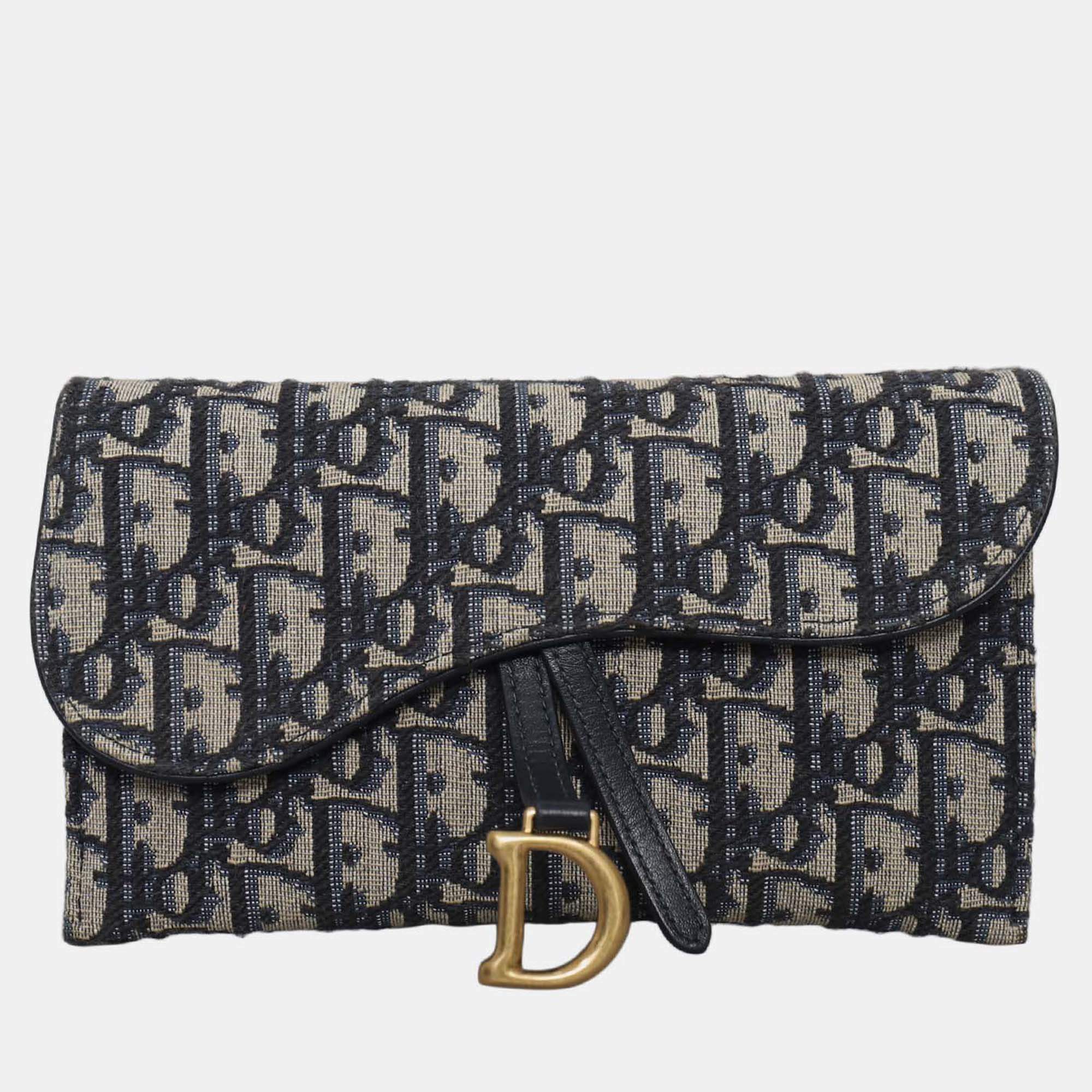 Pre Owned Christian Dior Saddle Wallet On Chain Bag