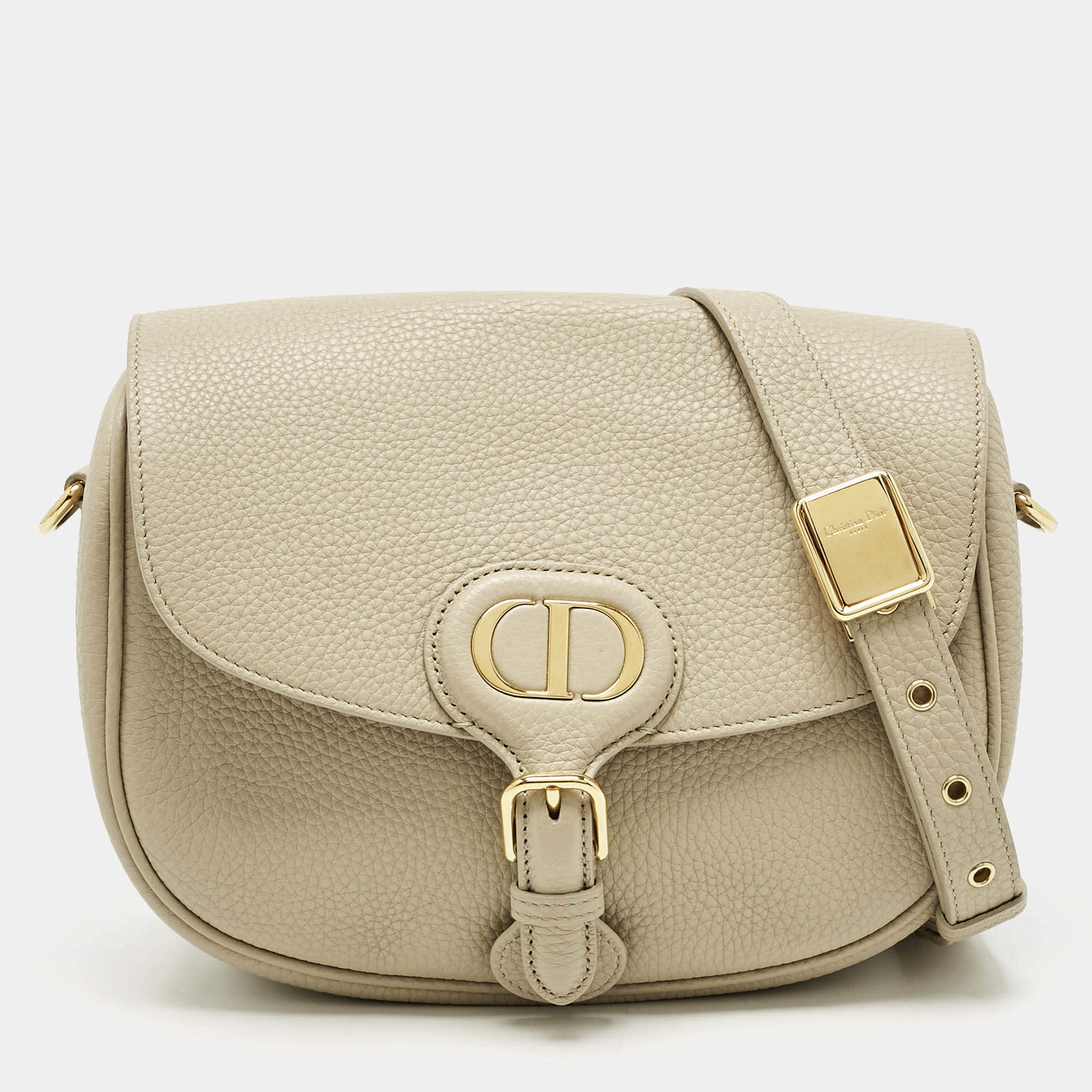 Pre Owned Dior Beige Leather Mediun Bobby Crossbody Bag