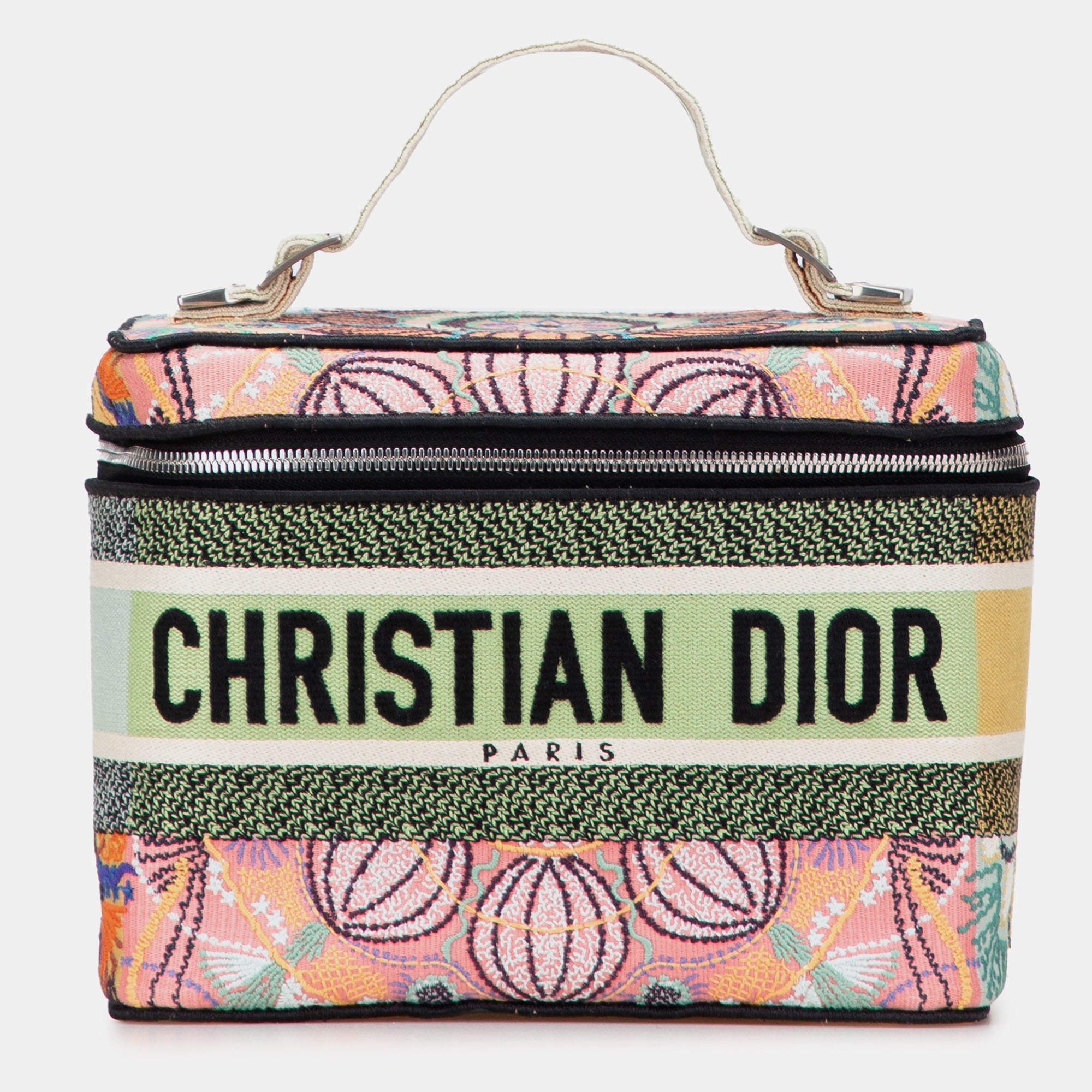 Pre Owned Dior Pink Embroidered Canvas Dior In Lights Dior travel Vanity Case