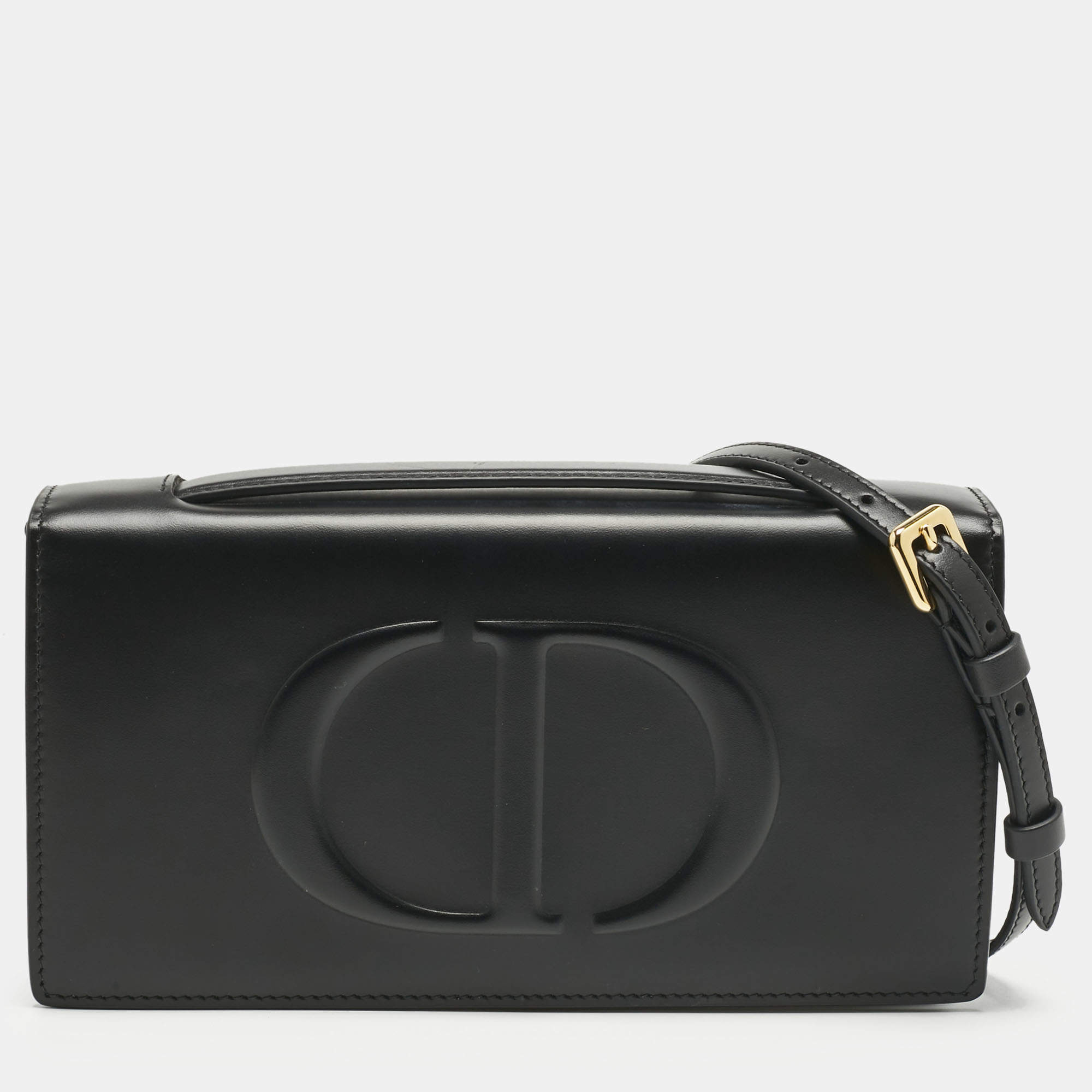 Pre Owned Dior Black Leather CD Signature Clutch