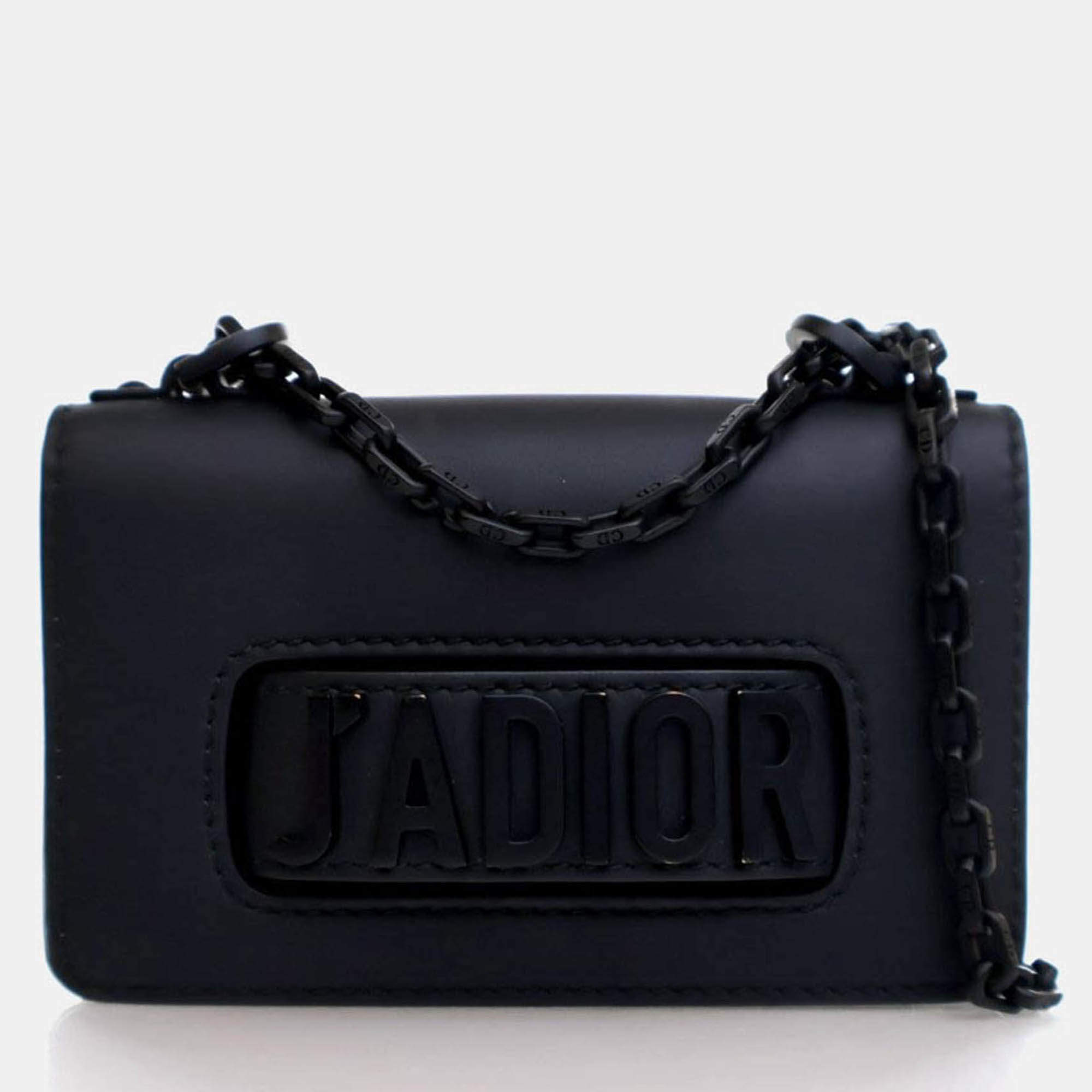 Pre Owned Dior Mini Calfskin J'adior Chain Flap Bag