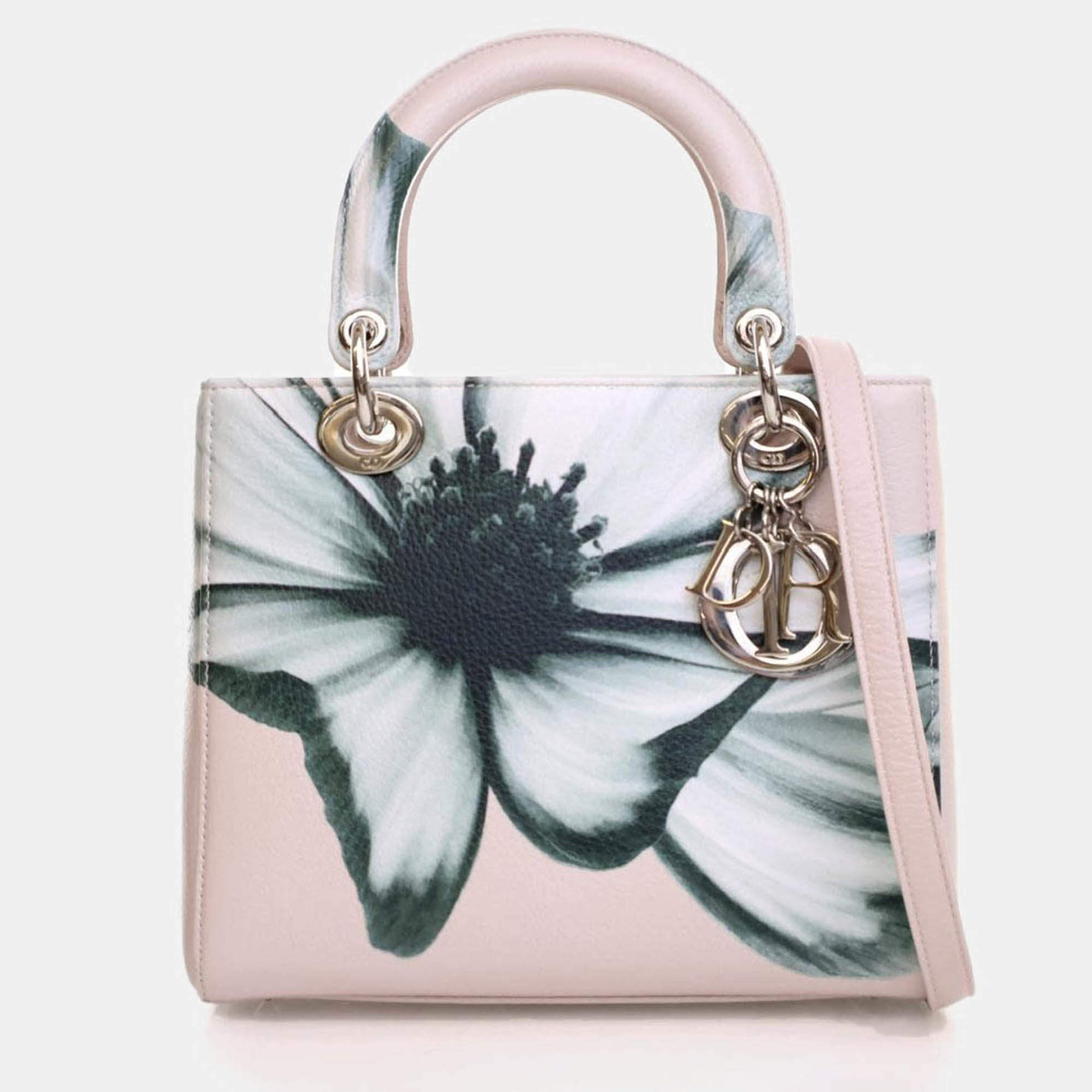 Pre Owned Dior Medium Deerskin Floral Lady Dior