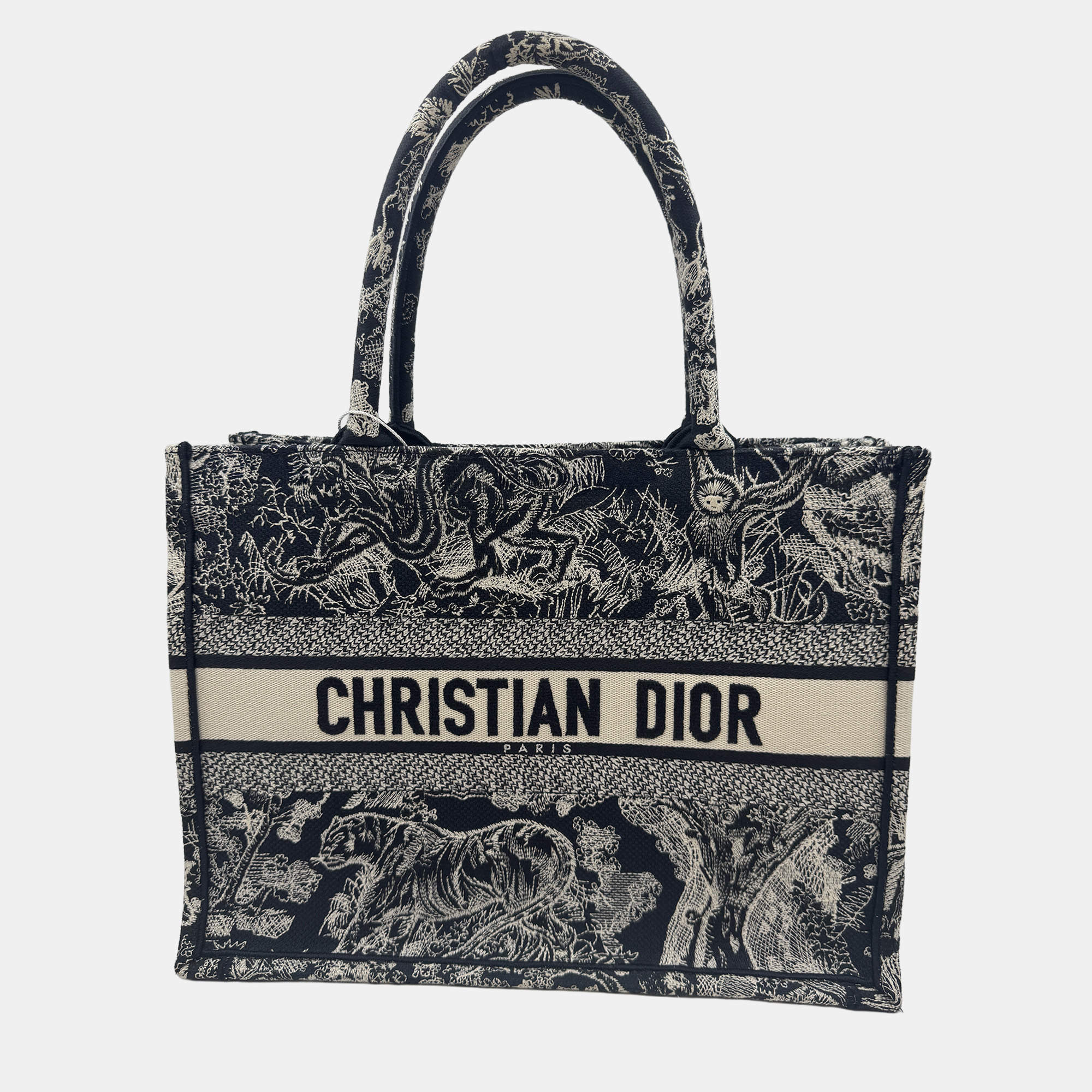 Pre Owned Dior Embroidered Medium Book Tote Bag
