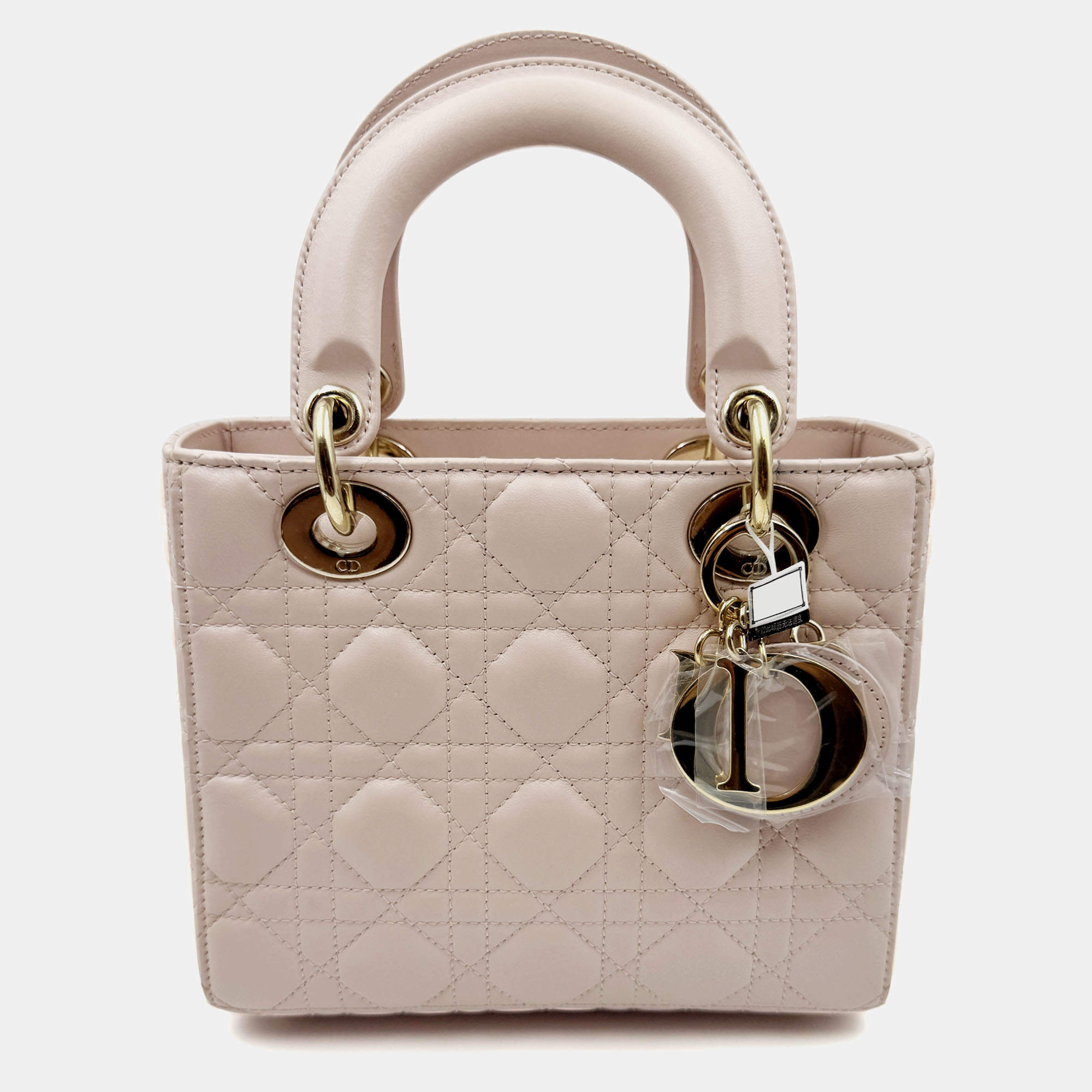 Pre Owned Dior pink Cannage Leather Small Lady Dior My ABCDior Tote