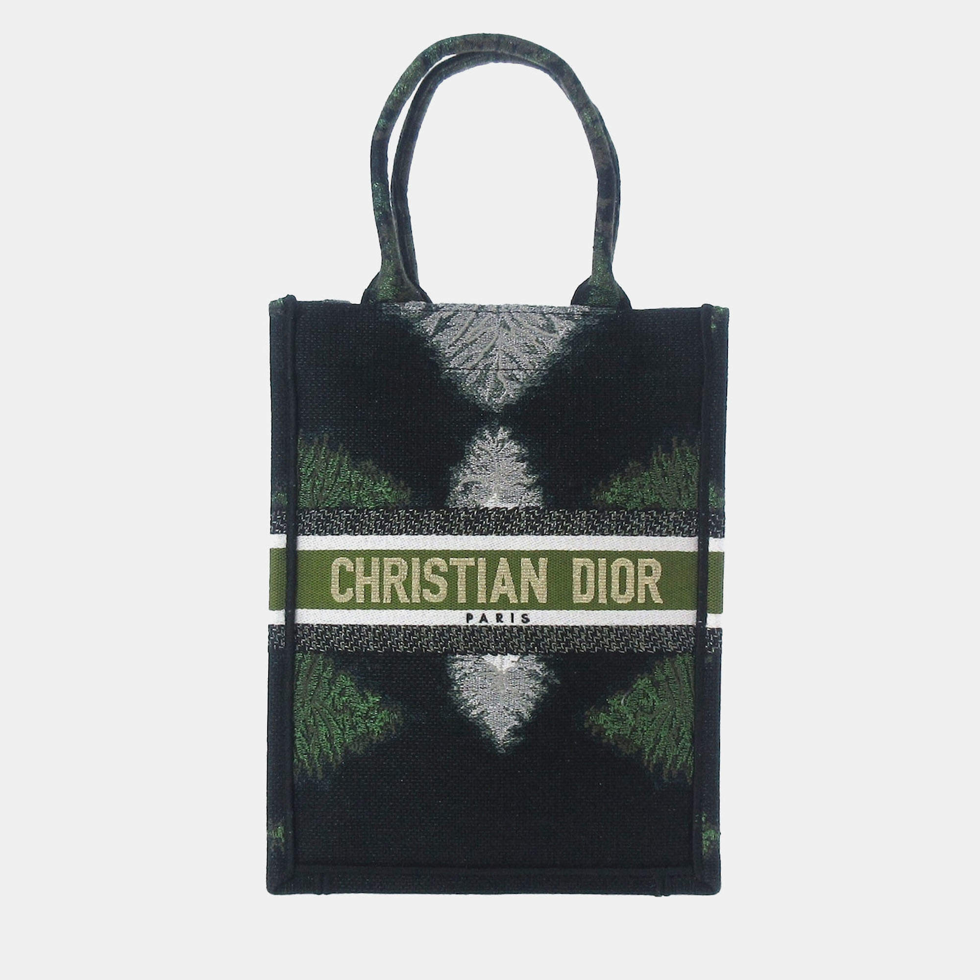 Pre Owned Dior Green Tie Dye Vertical Book Tote