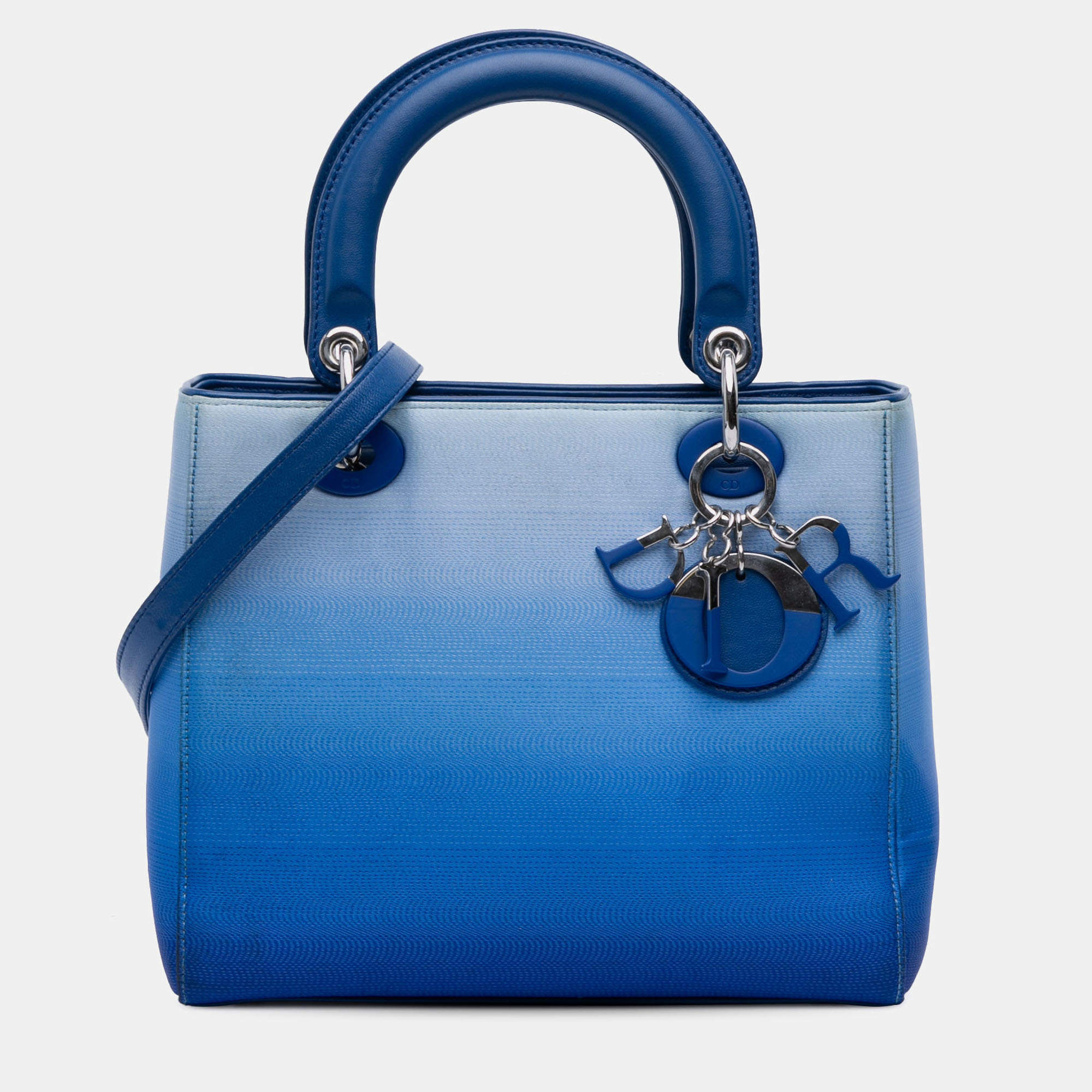 Pre Owned Dior Blue Medium Denim Ombre Lady Dior