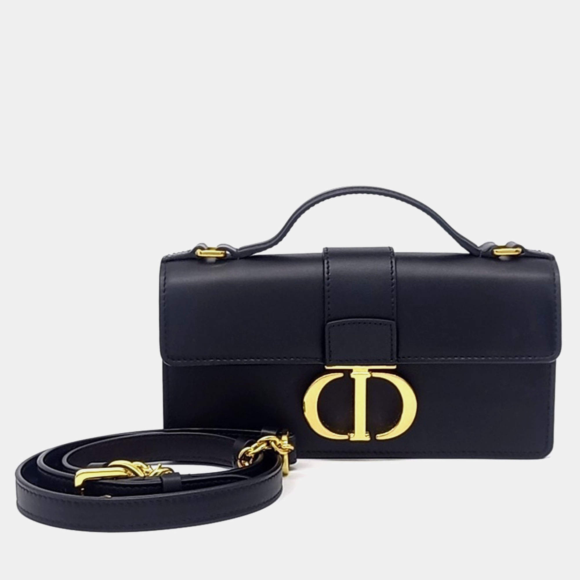 Pre Owned Dior Black Leather Miss Montaigne Mini Bag