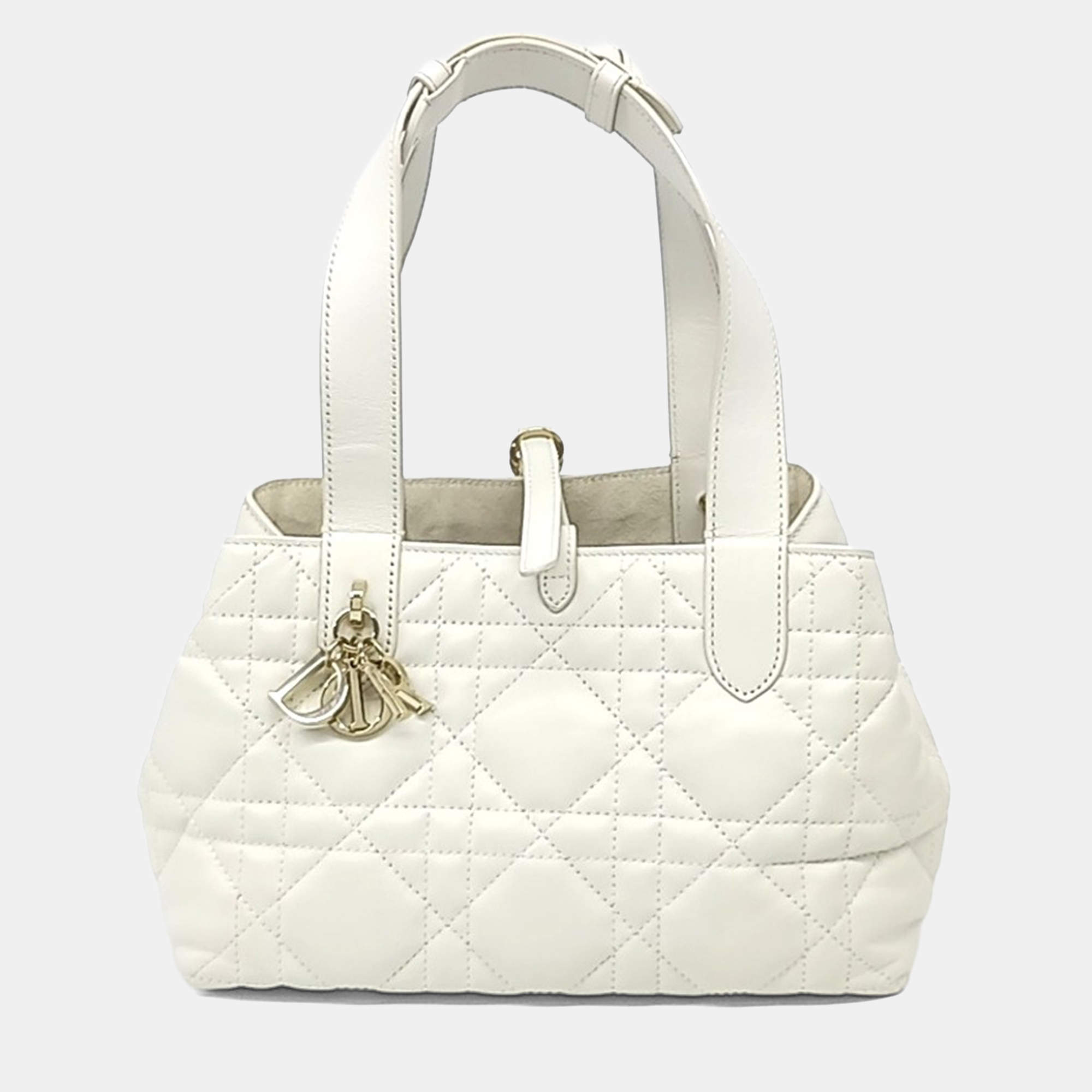 Pre Owned Dior White Leather Toujours Small