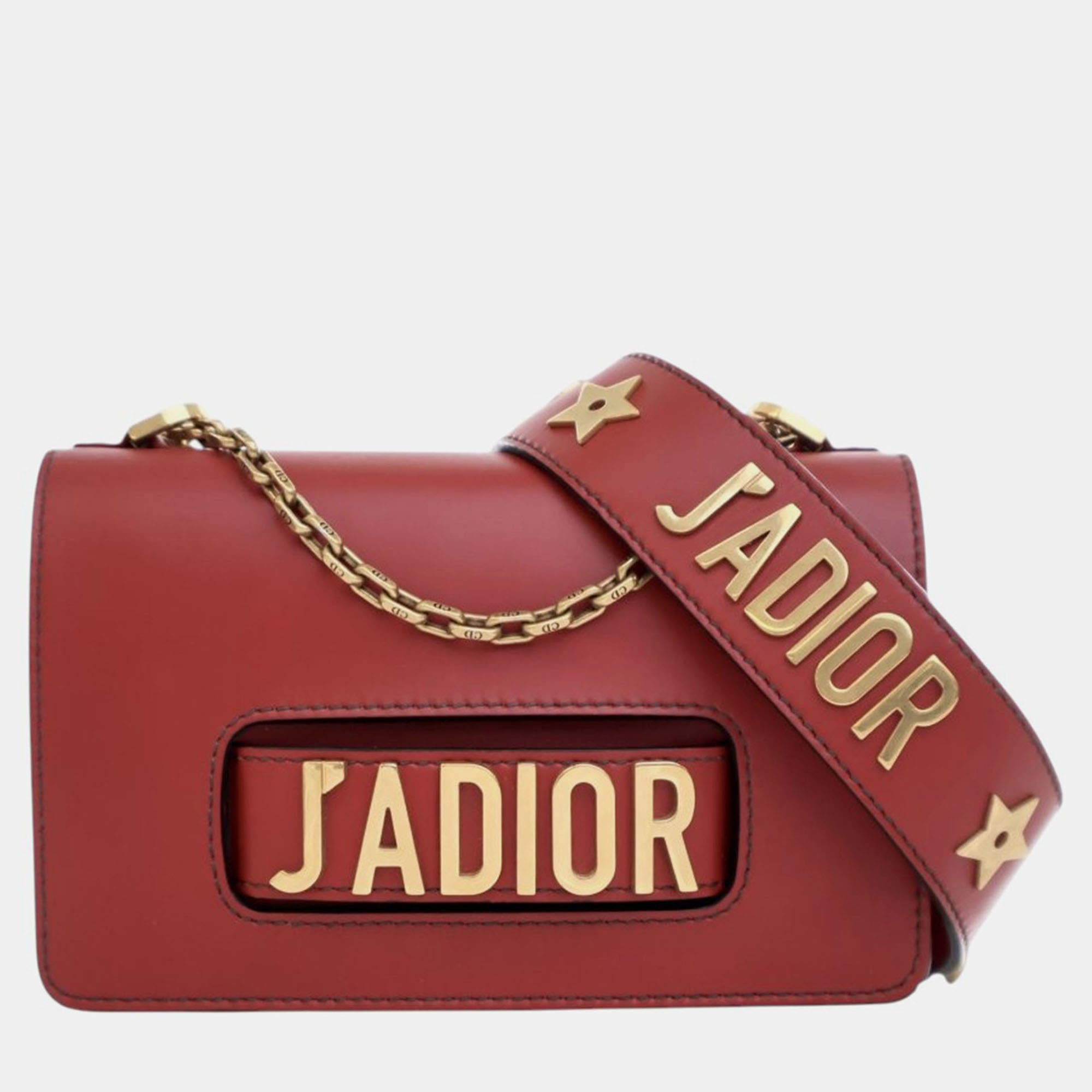 Pre Owned Dior Red Medium Smooth Calfskin JAdior Chain Flap