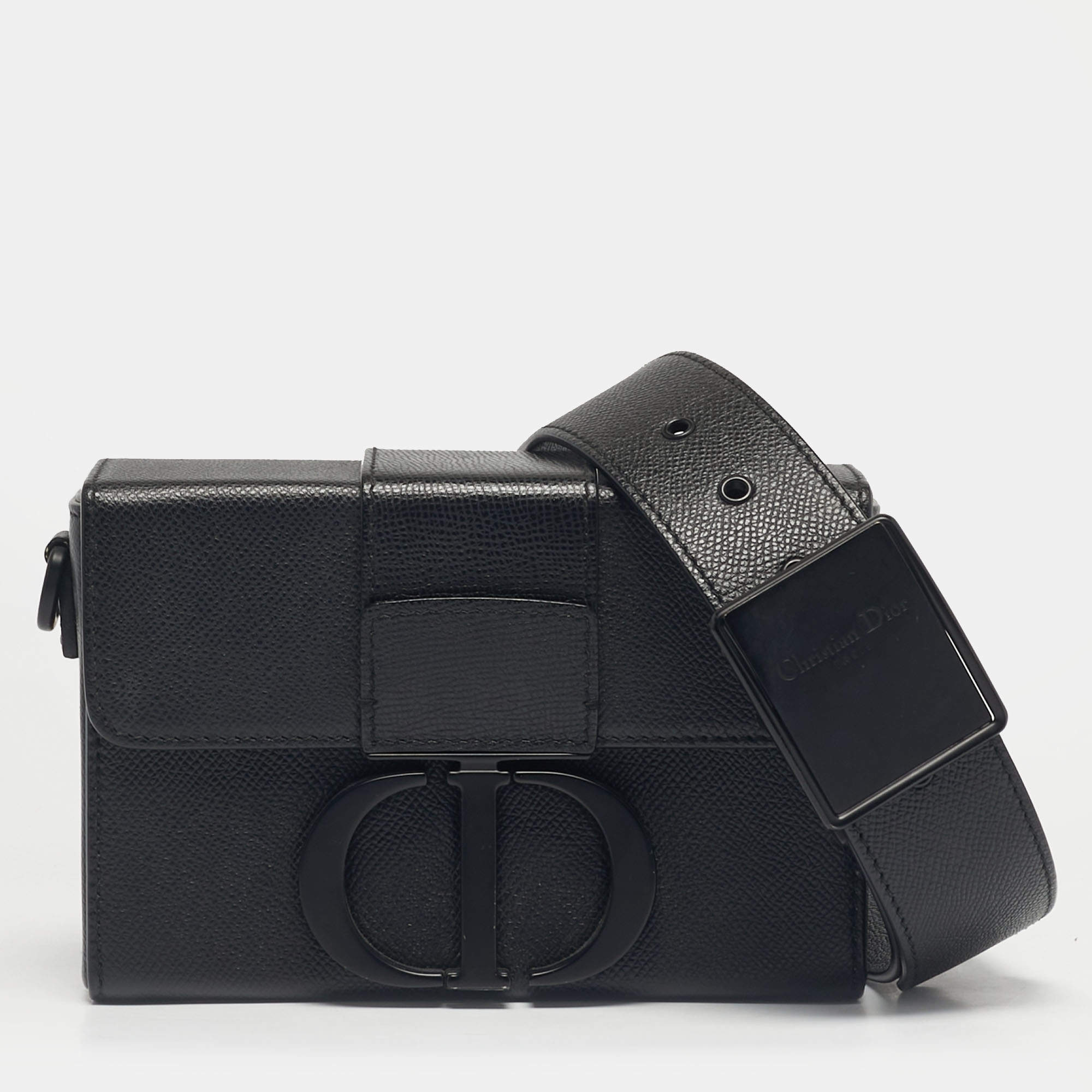 مملوكة مسبقًا Dior Black Leather 30 Montaigne Box Bag