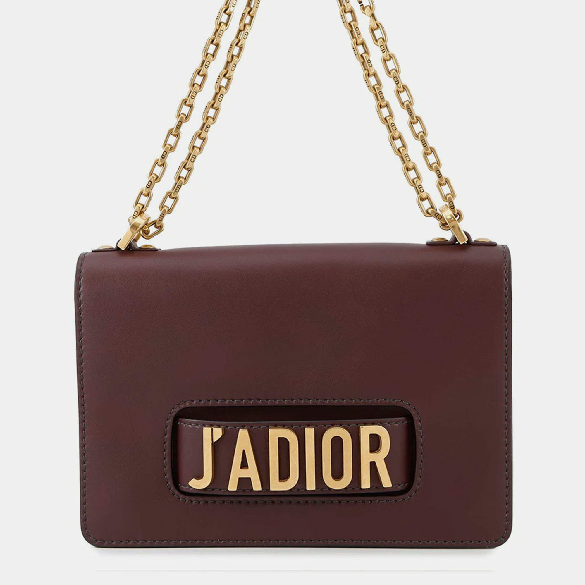 Pre Owned Dior J'Adior Chain shoulder Bordeaux Leather