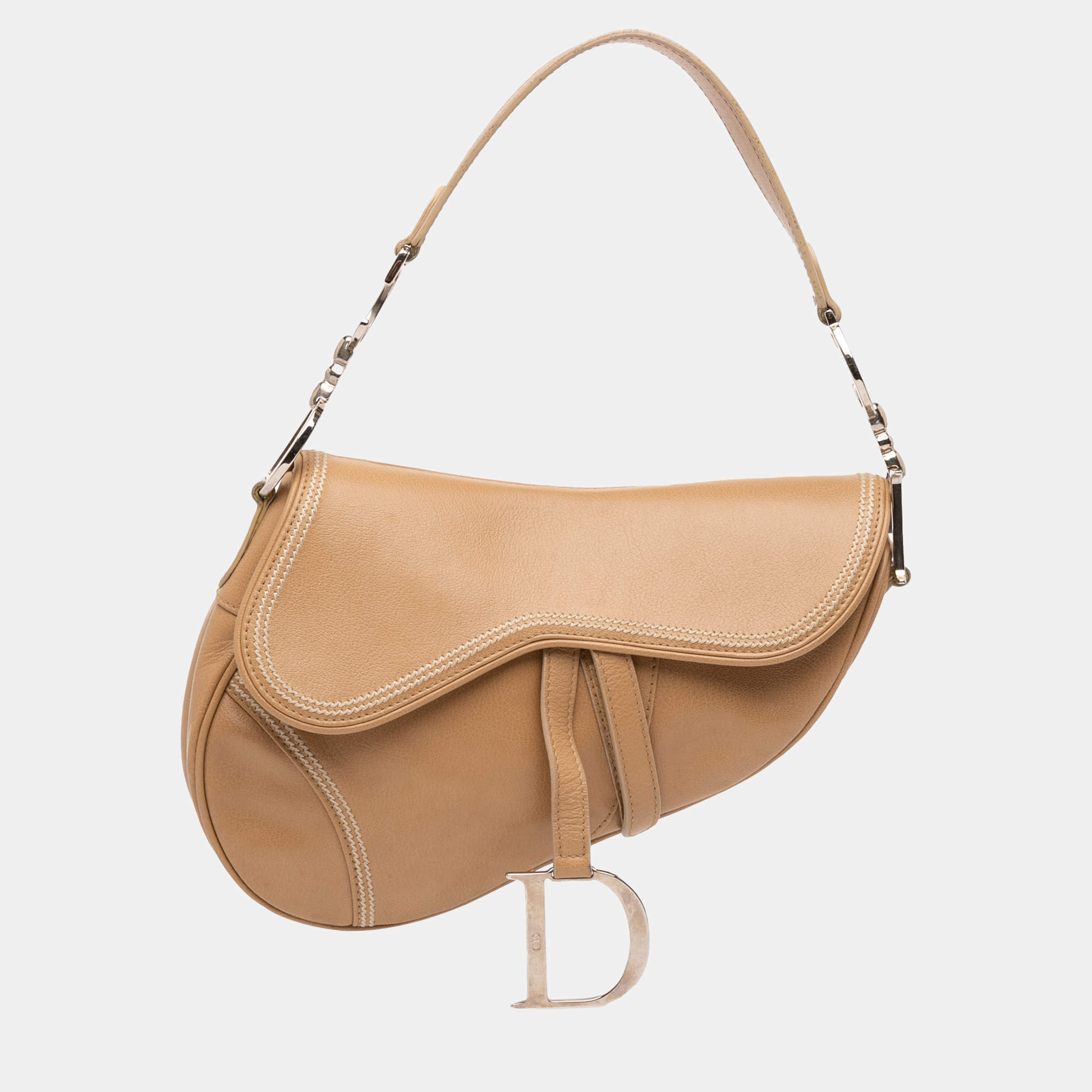 Pre Owned Dior Brown Leather Saddle Bag