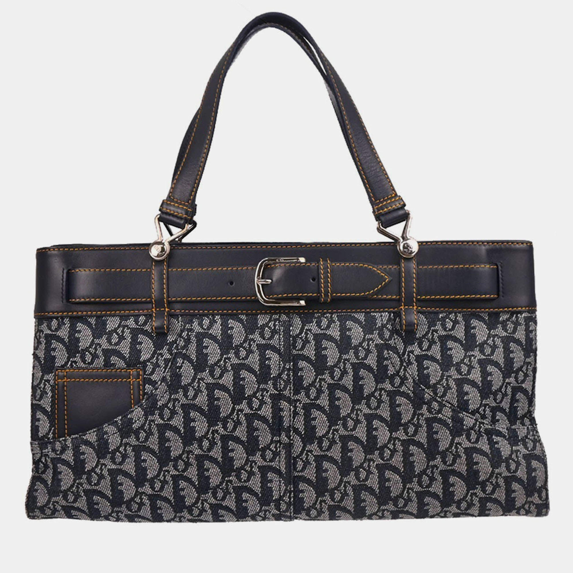 Pre Owned Christian Dior Navy Trotter Handbag