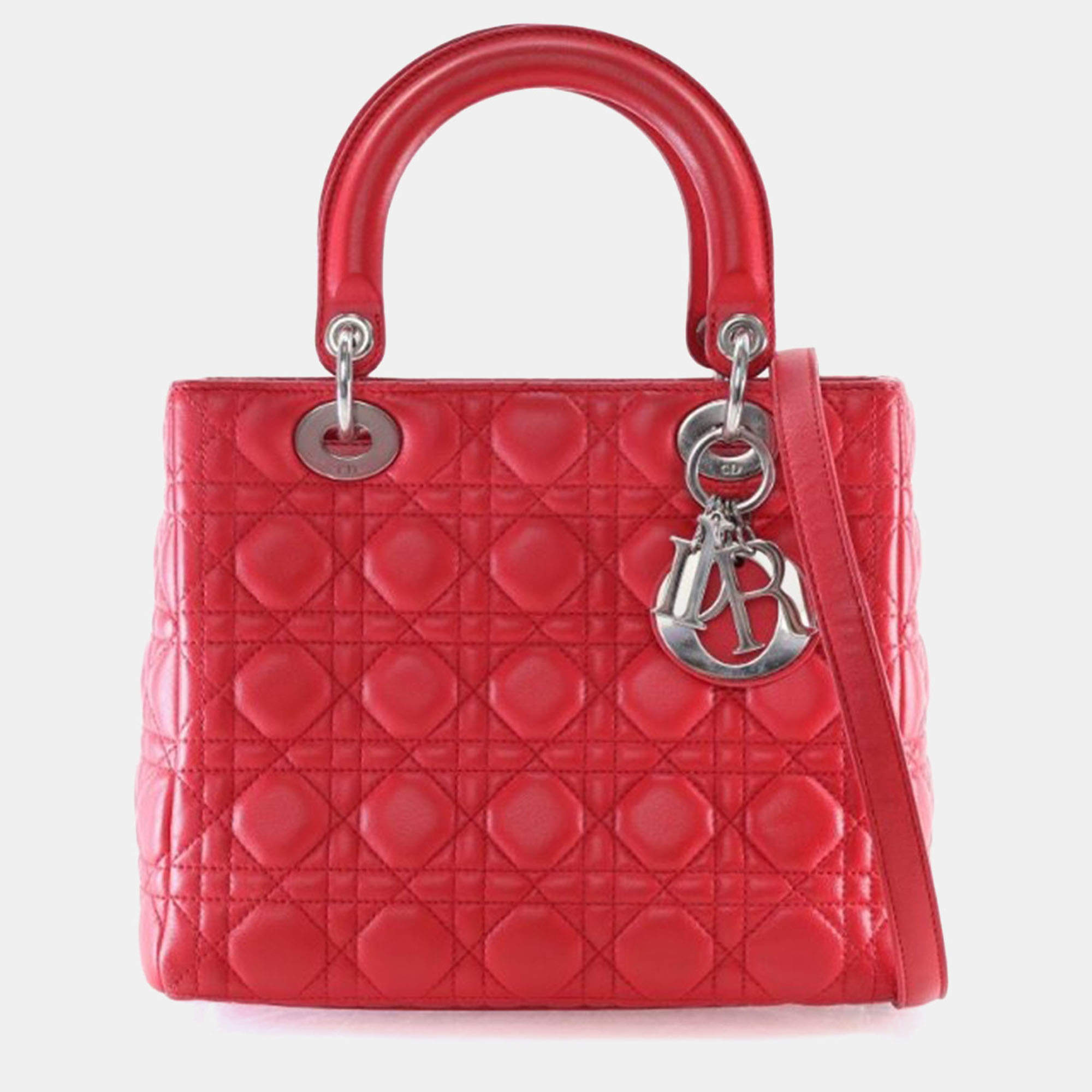 Pre Owned Dior Medium Lambskin Lady Dior