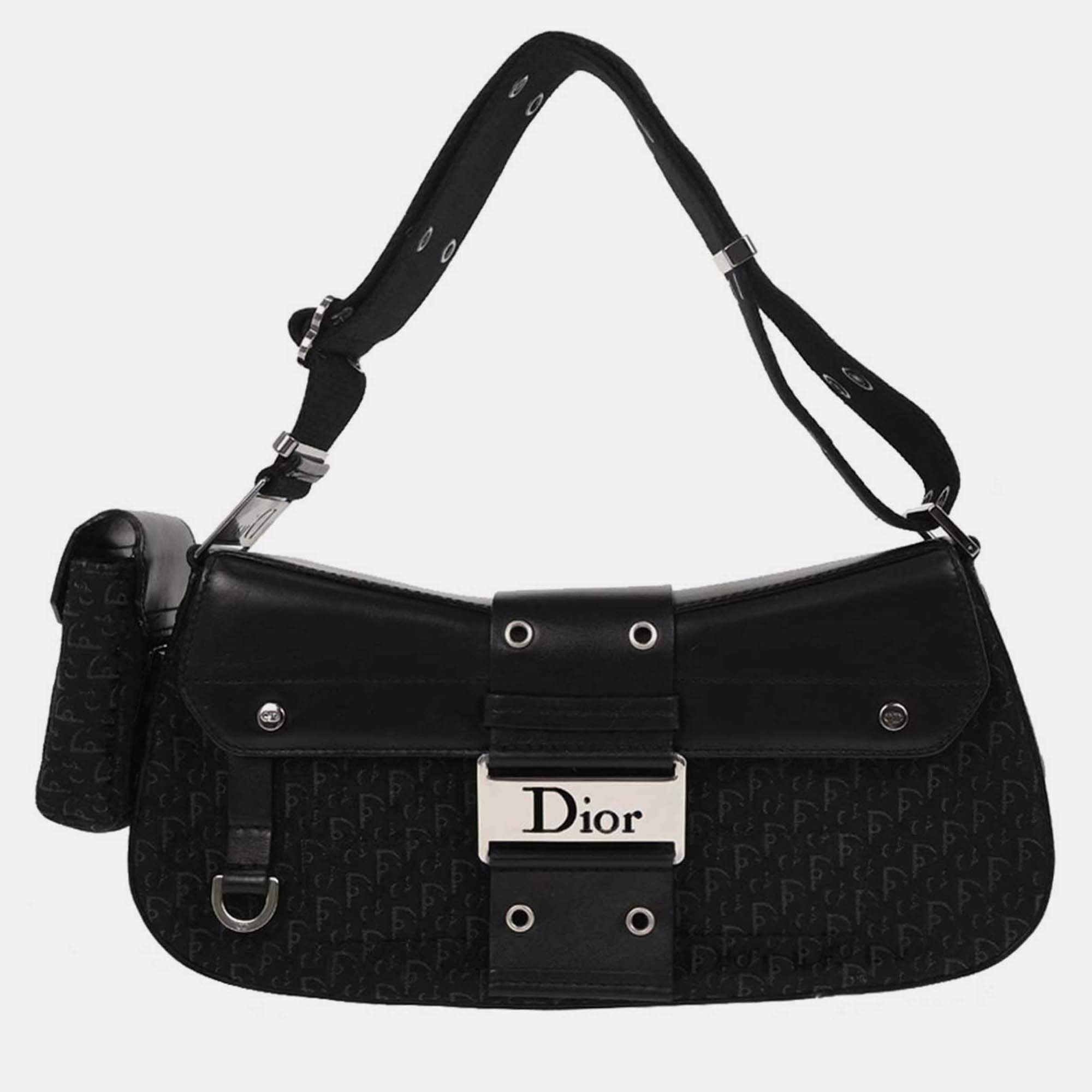 Pre Owned Christian Dior Black Trotter Street Chic Shoulder Bag
