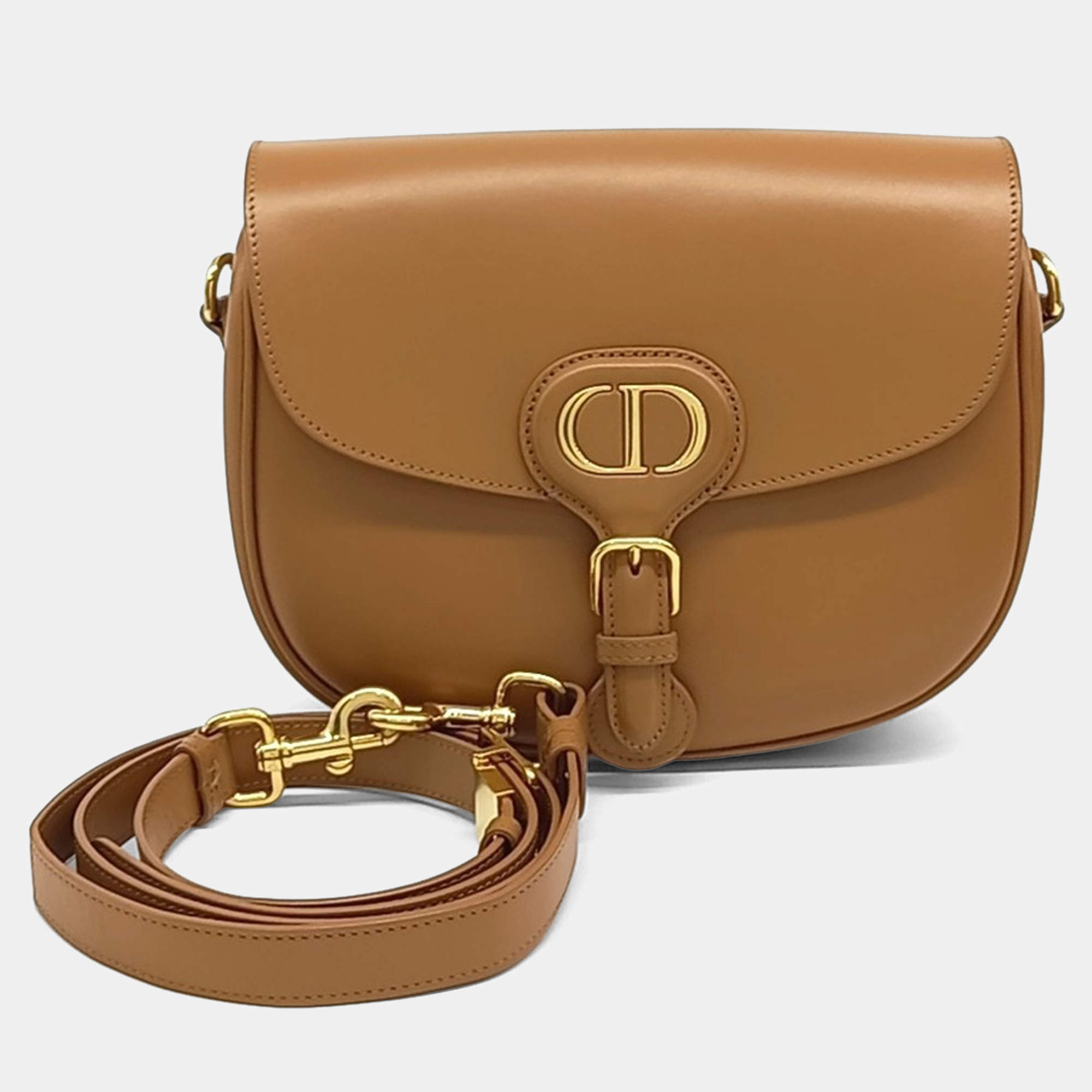 Pre Owned Dior Gold Leather Medium Bobby Bag 