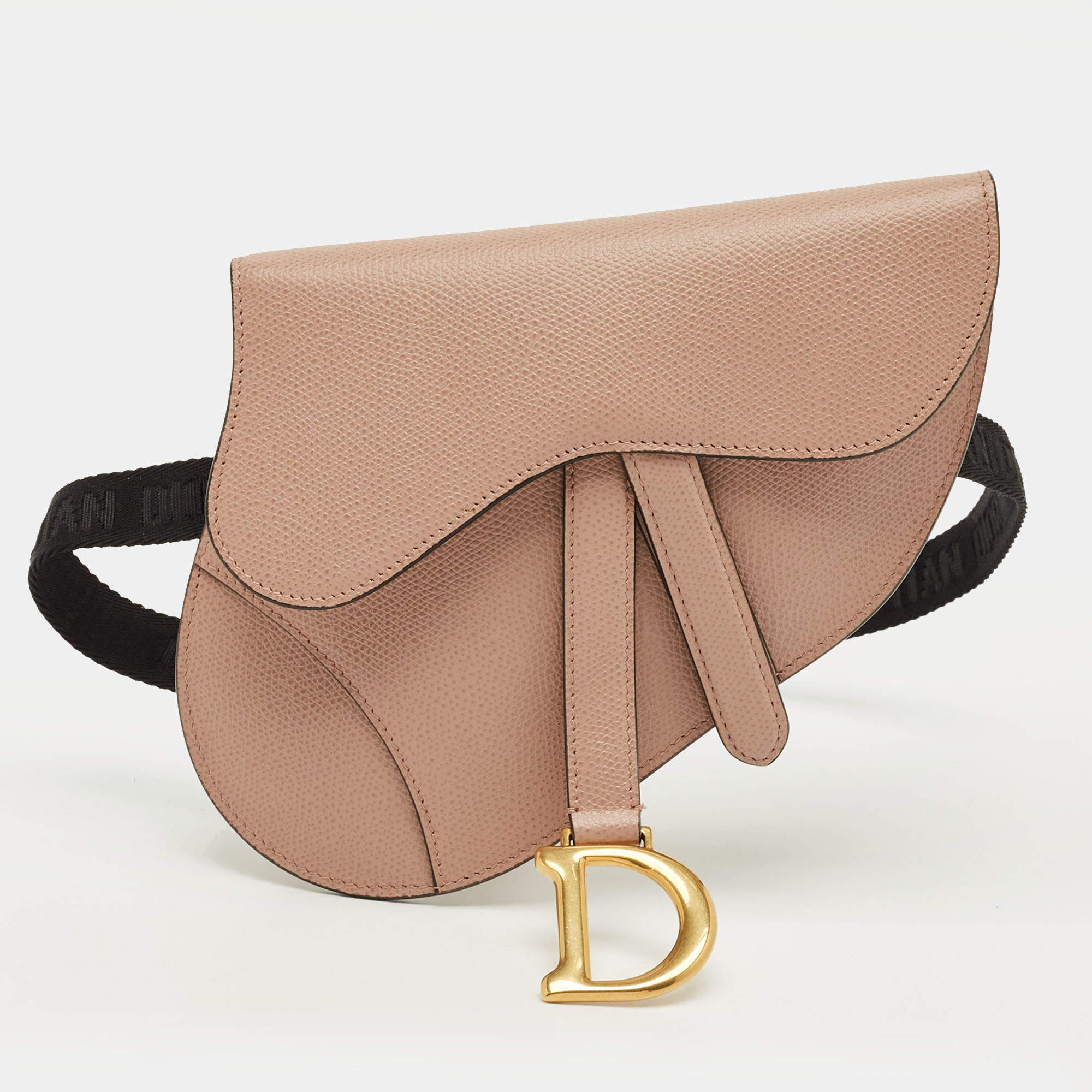 Pre Owned Dior Beige Leather Saddle Convertible Belt Bag
