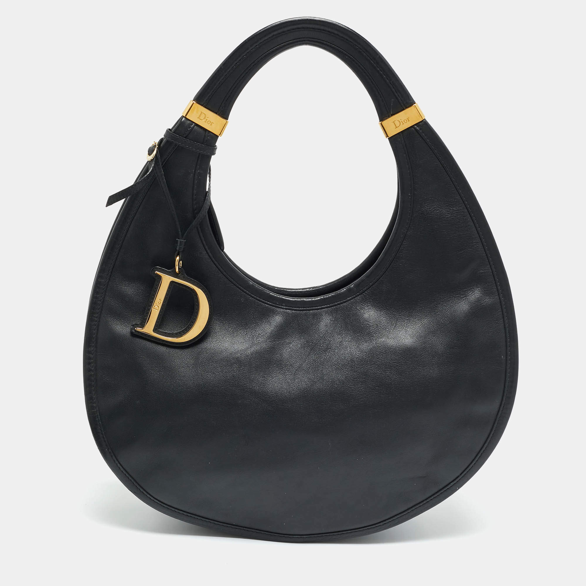 Pre Owned Dior Black Leather Diorita Hobo