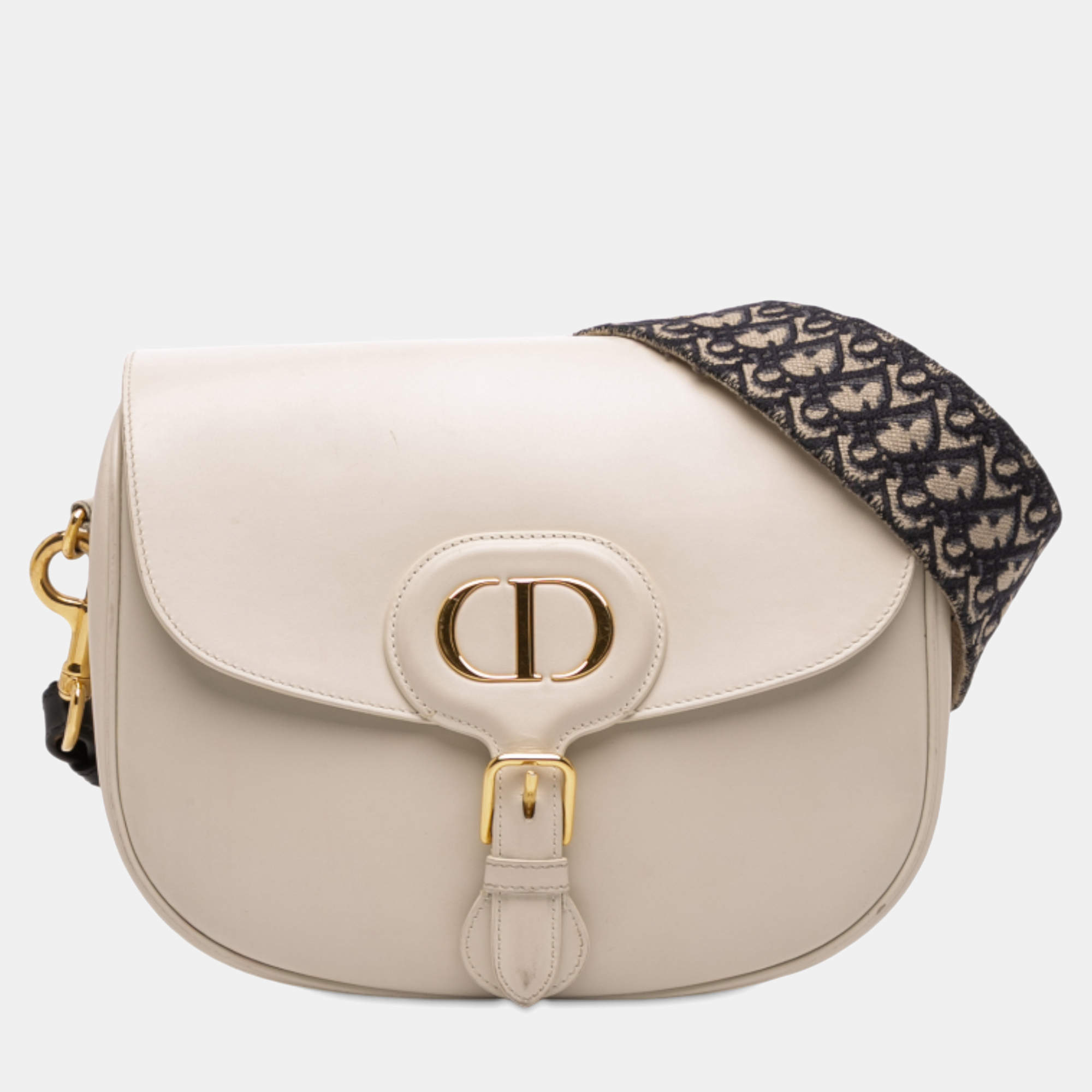 Pre Owned Dior White Large Smooth Calfskin Bobby Crossbody
