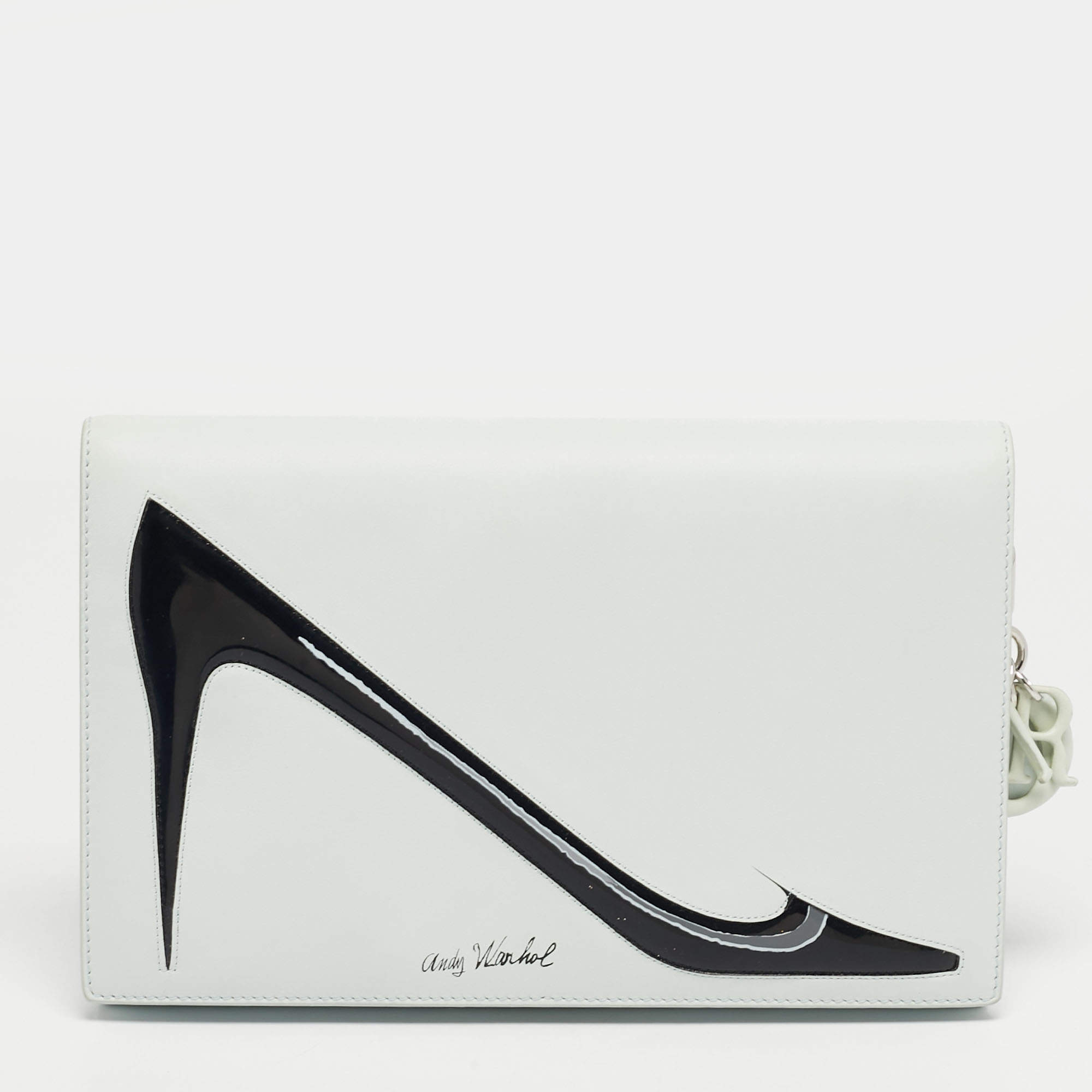 مملوكة مسبقًا حقيبة كلتش ديور آندي وارول جلد أزرق فاتح