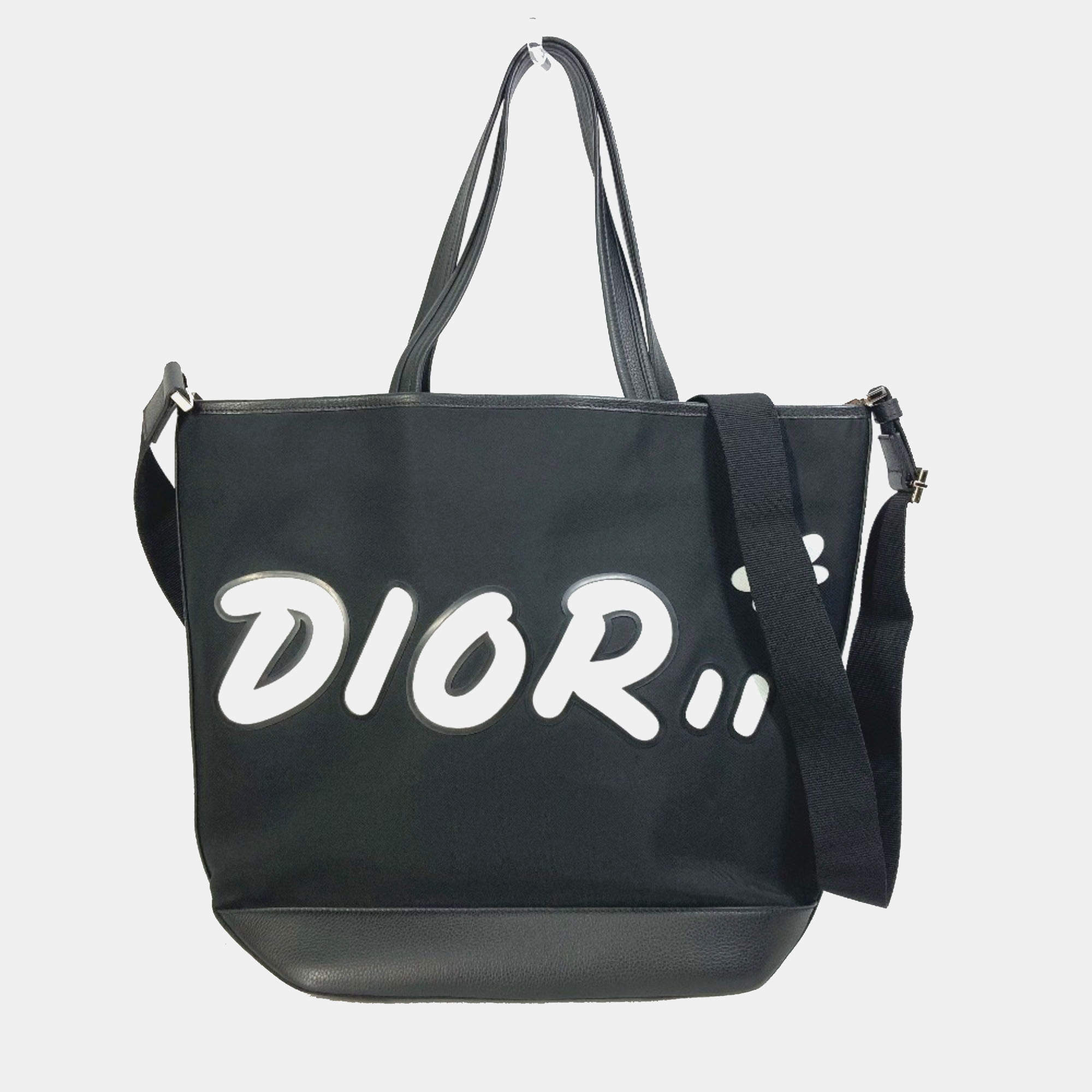مملوكة مسبقًا Christian Dior-Om Kaws Collaboration Japan Limited Crossbody Tote Bag Black/White
