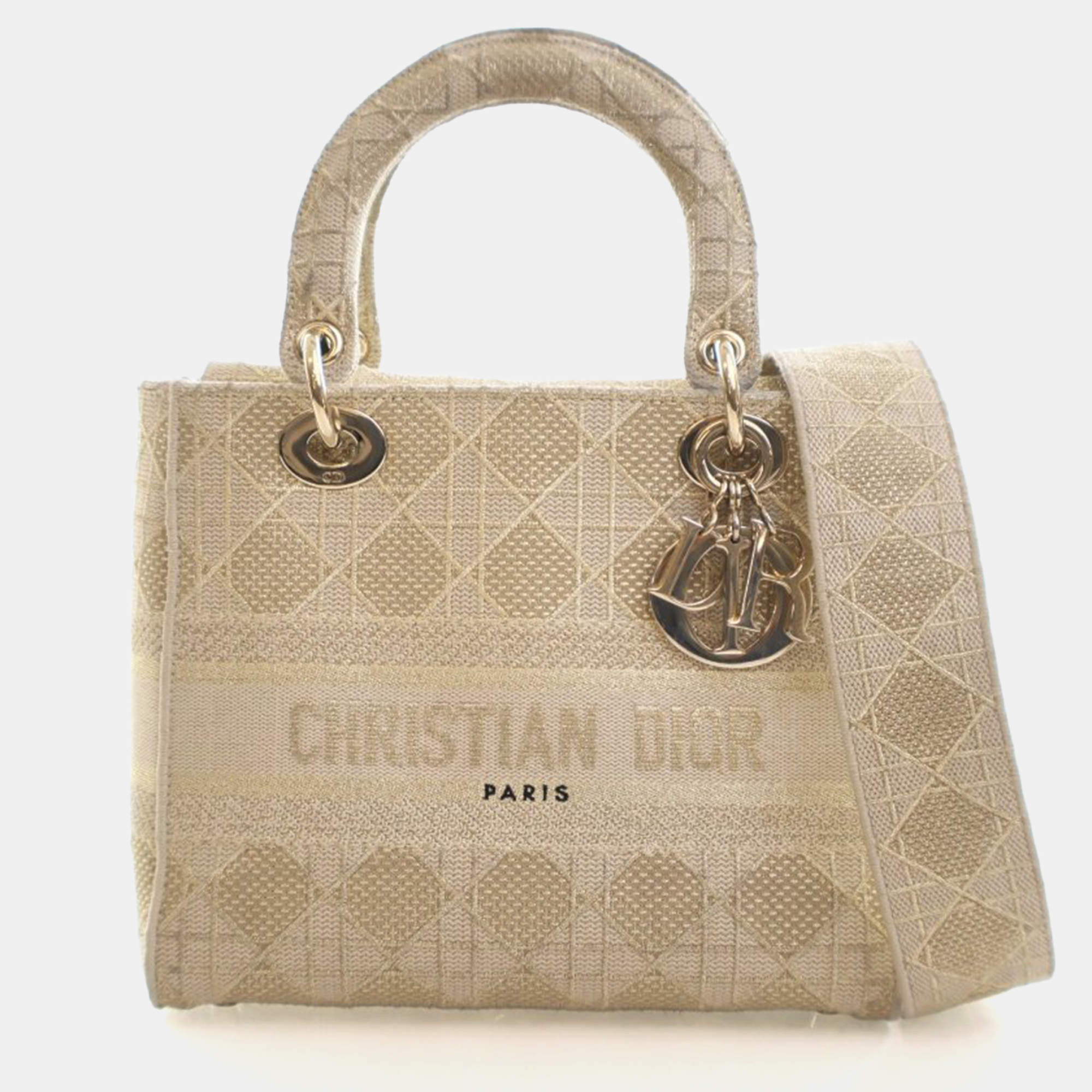 مملوكة مسبقًا حقيبة كريستيان ديور دي-لايت متوسطة مطرزة