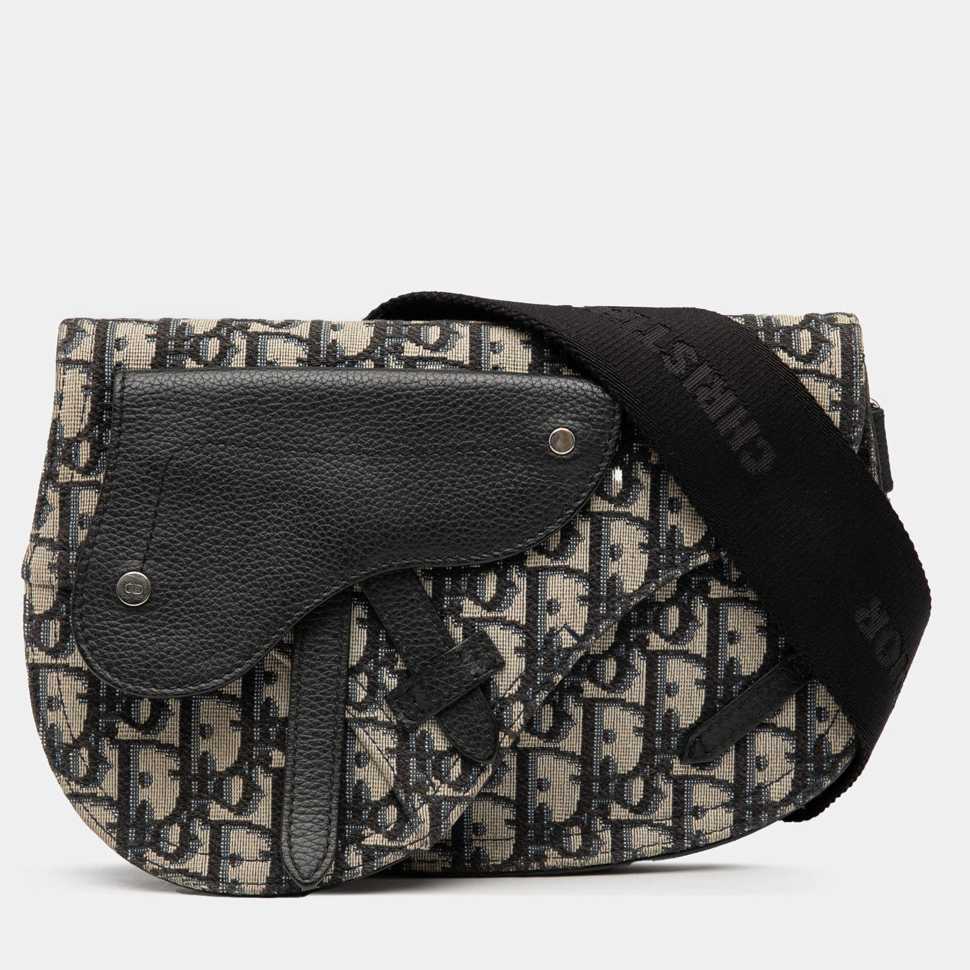 مملوكة مسبقًا Dior Blue Oblique Canvas Saddle Messenger Bag