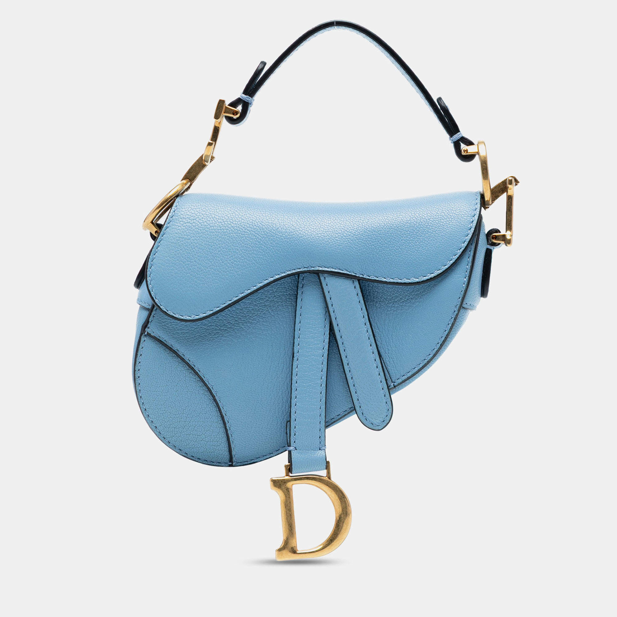 مملوكة مسبقًا Dior Blue Micro Goatskin Saddle Bag