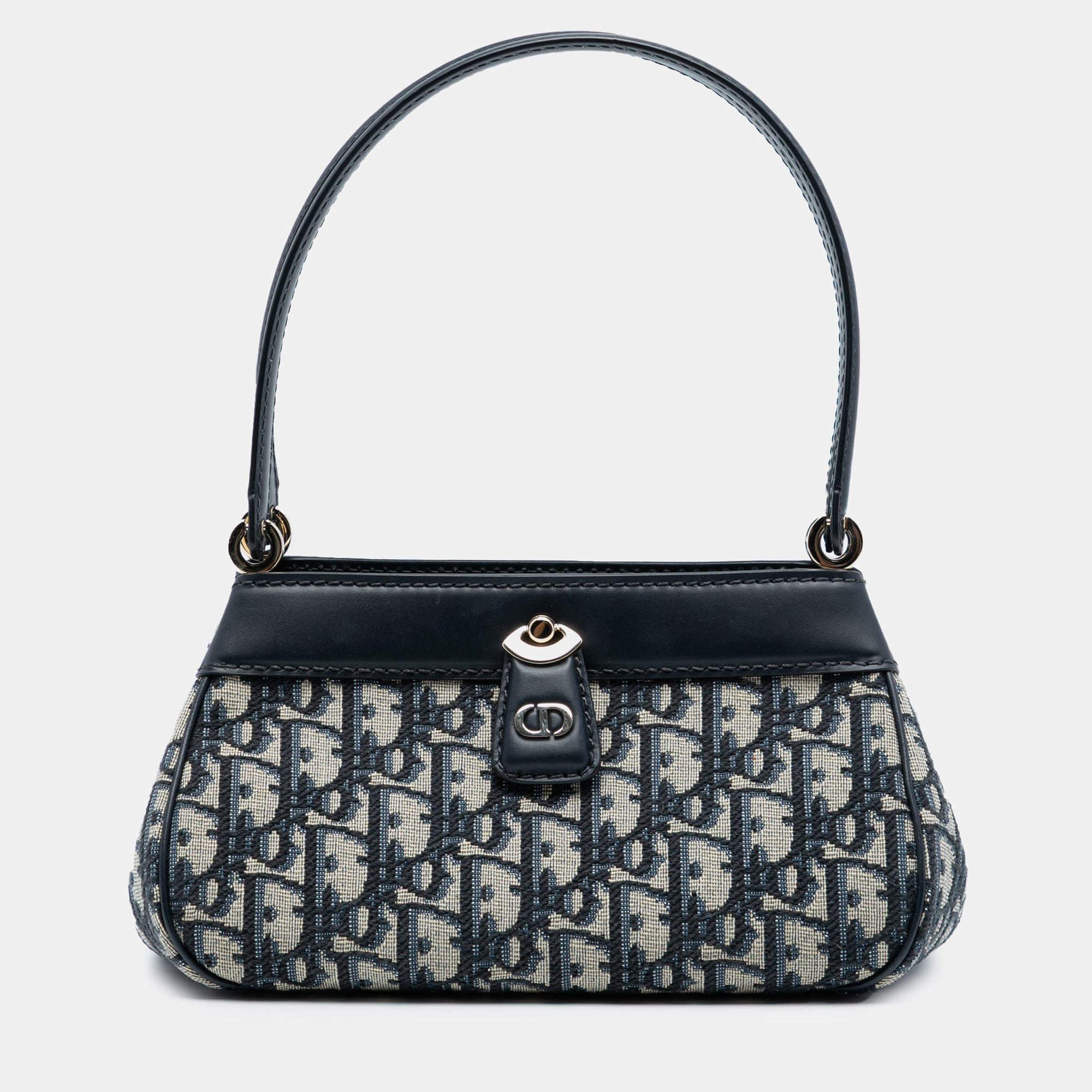 مملوكة مسبقًا حقيبة كتف مفتاح كانفاس أوبليك زرقاء من ديور