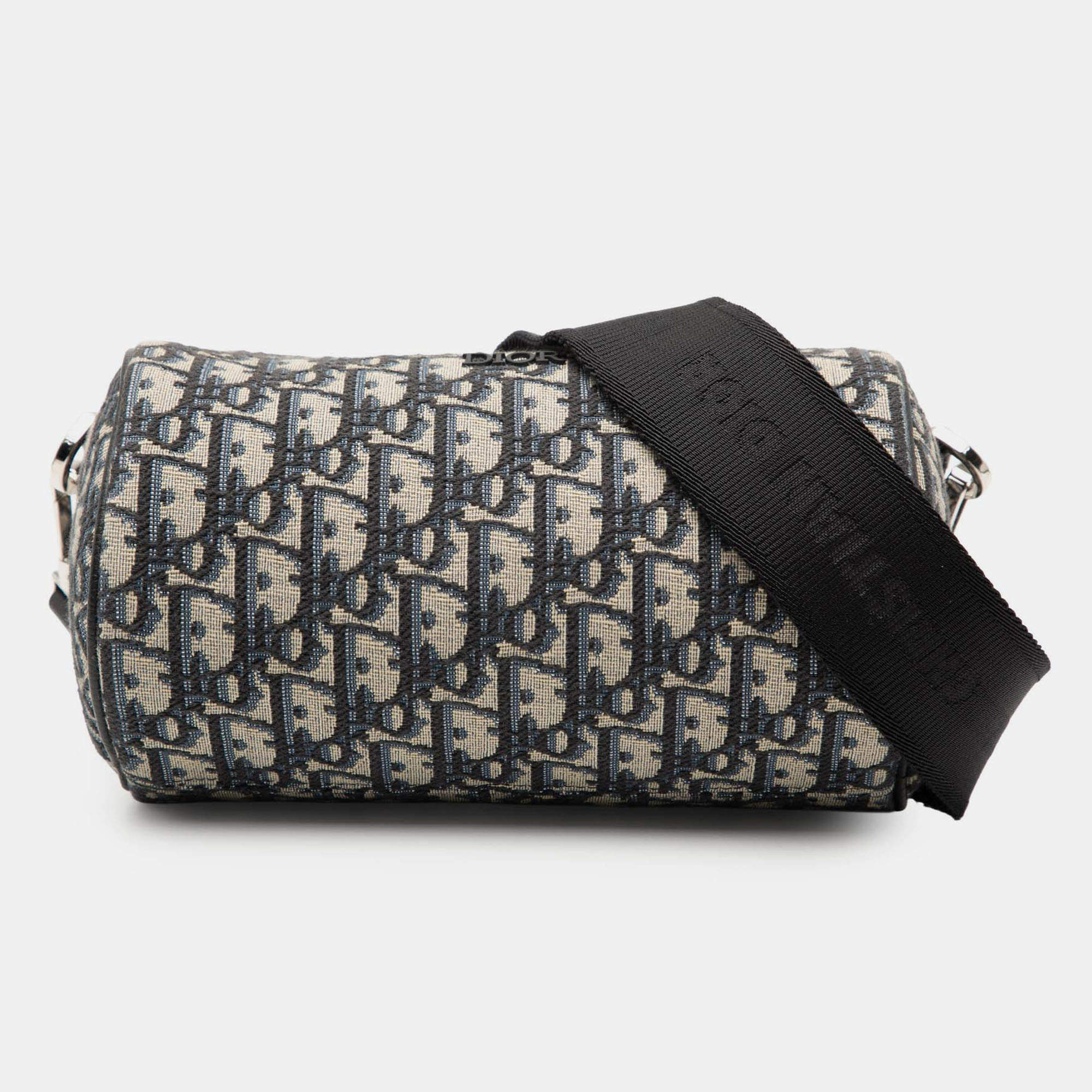 مملوكة مسبقًا حقيبة رسول ديور زرقاء مائلة قماش رولر