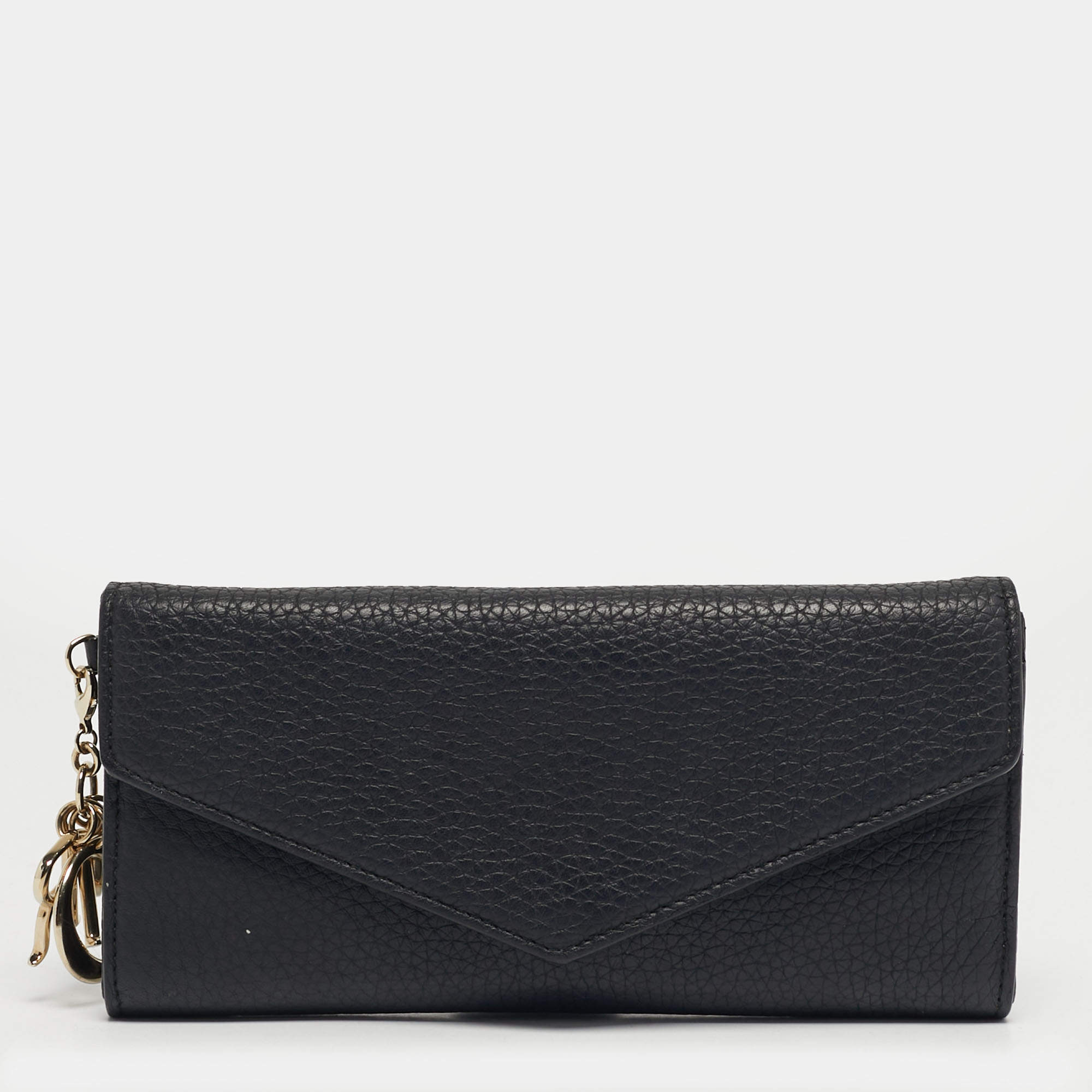 مملوكة مسبقًا Dior Diorissimo Black Leather Long Wallet