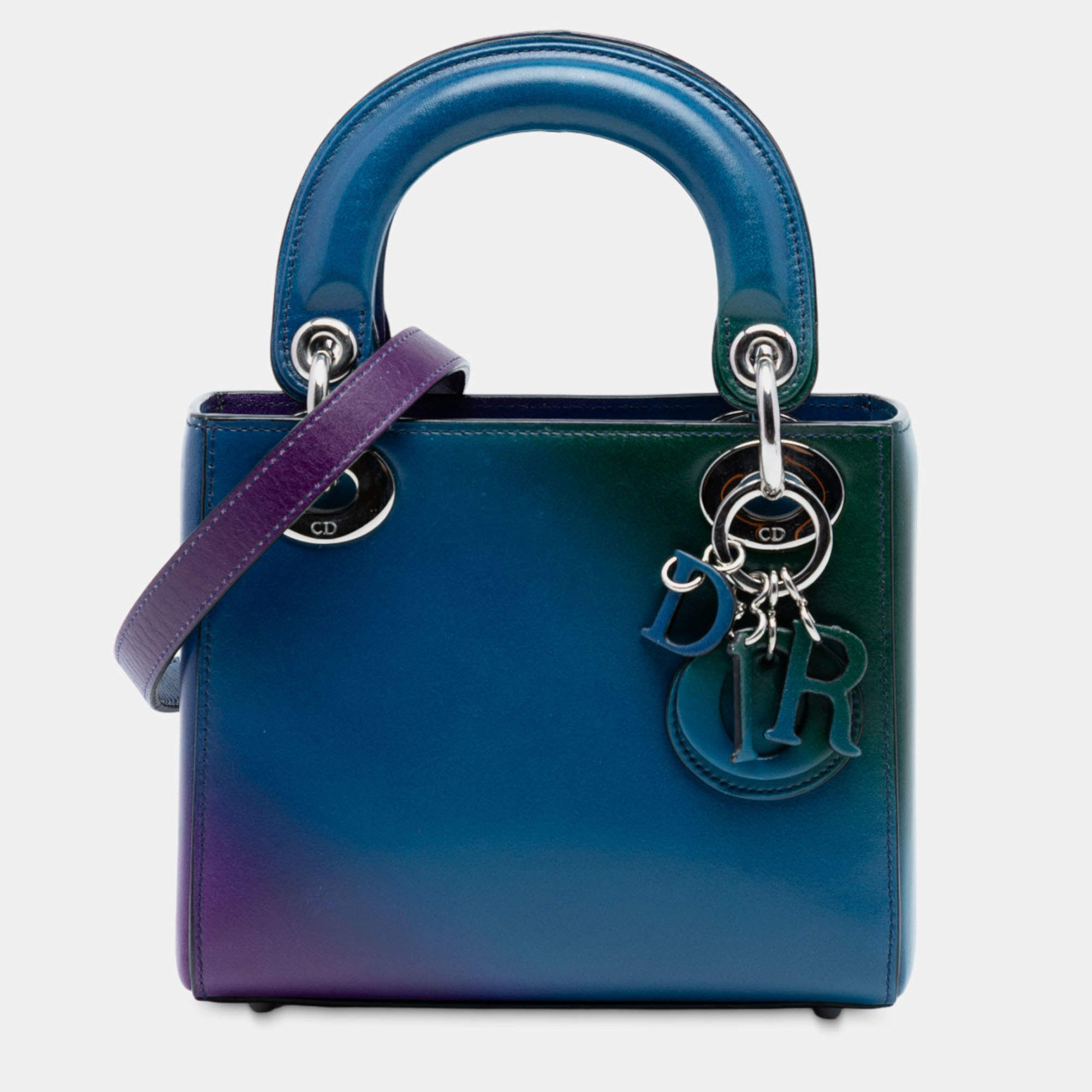 Pre Owned Dior Blue Mini Ombre Calfskin Lady Dior