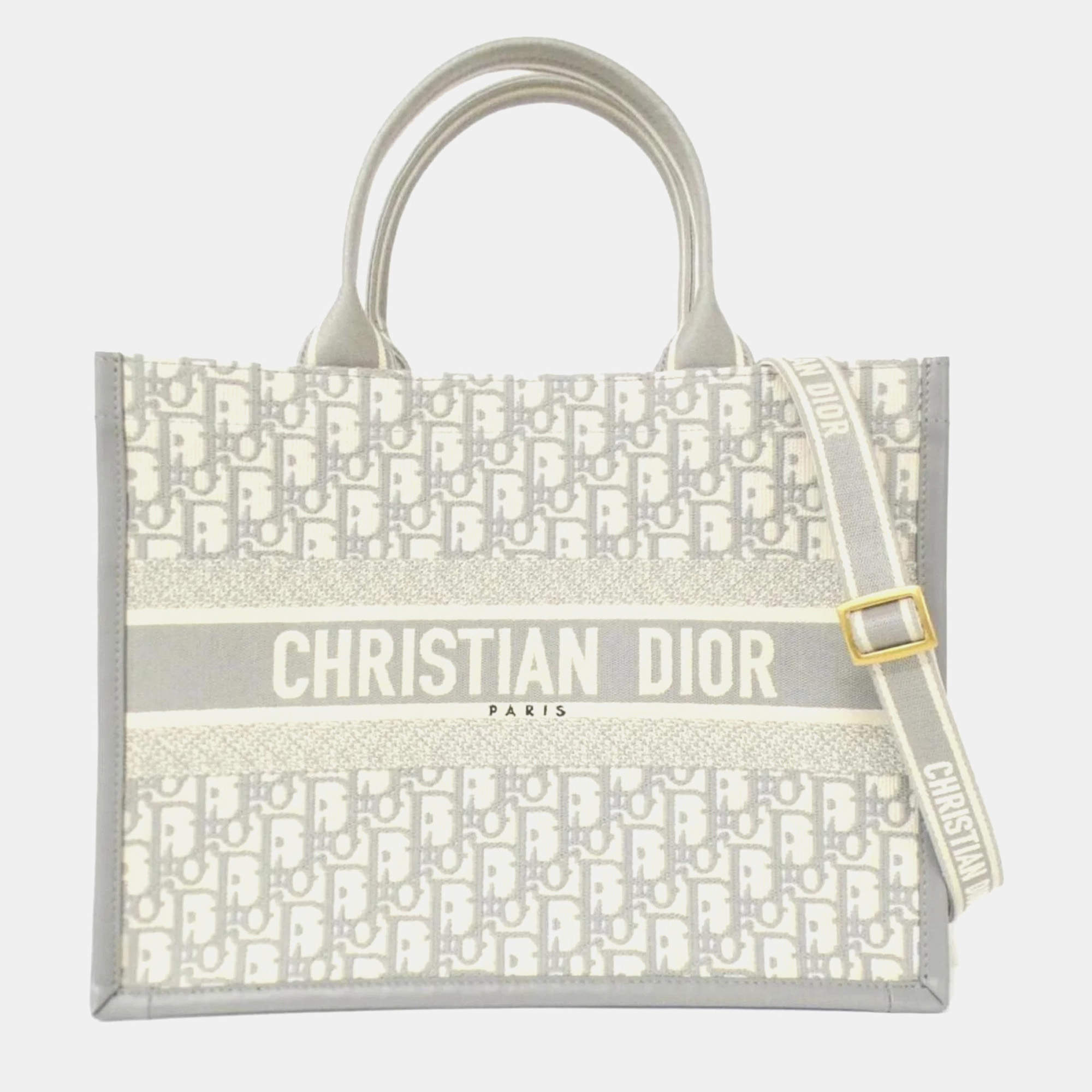 Pre Owned Christian Dior Dior Oblique Book Tote Medium Handbag