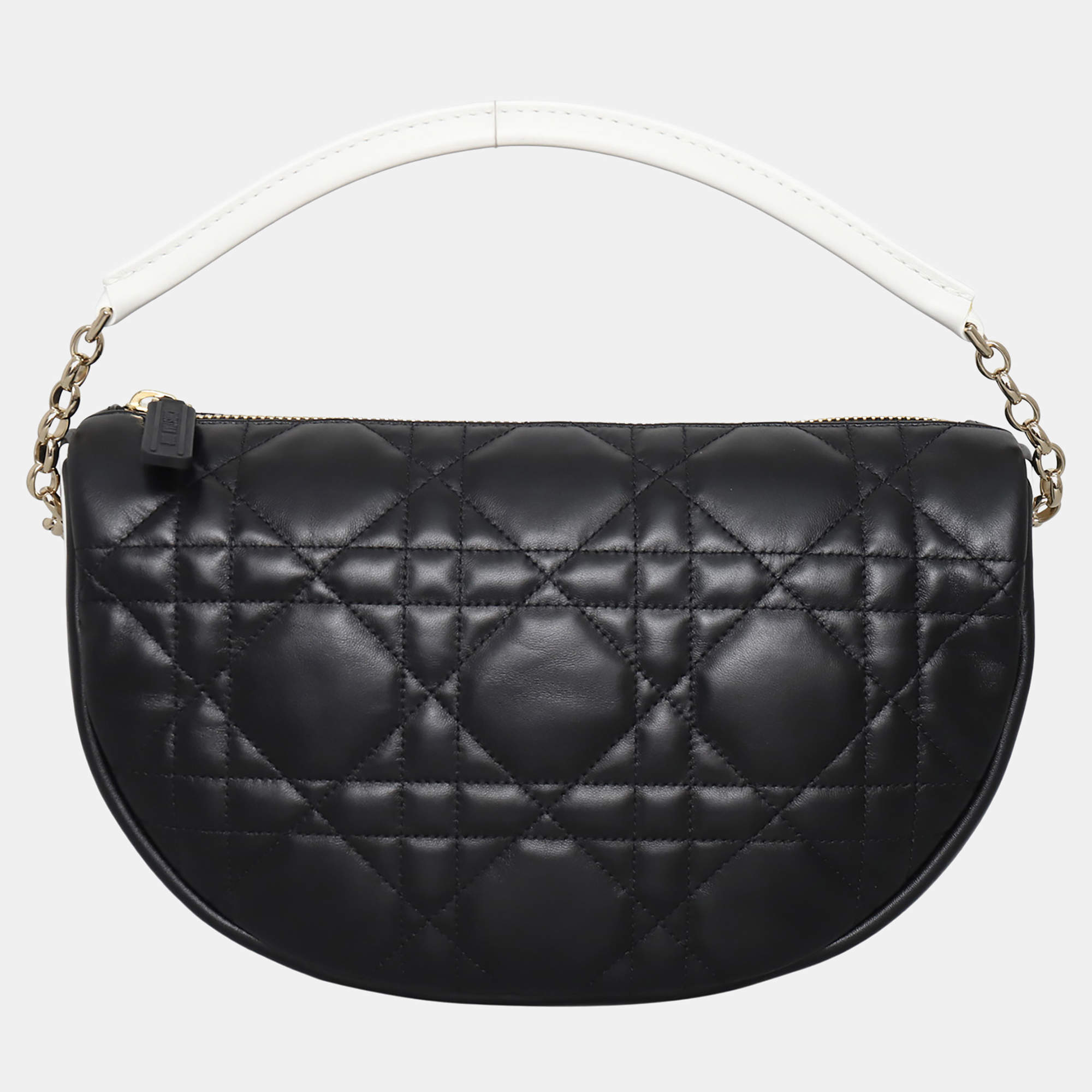 مملوكة مسبقًا حقيبة هوبو ديور فايب جلد ضأن أسود متوسطة