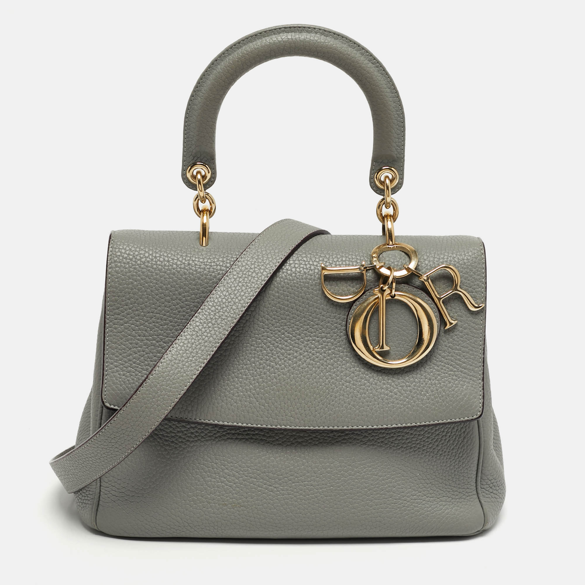 مملوكة مسبقًا Dior Small Be Dior Light Grey Leather Top Handle Bag