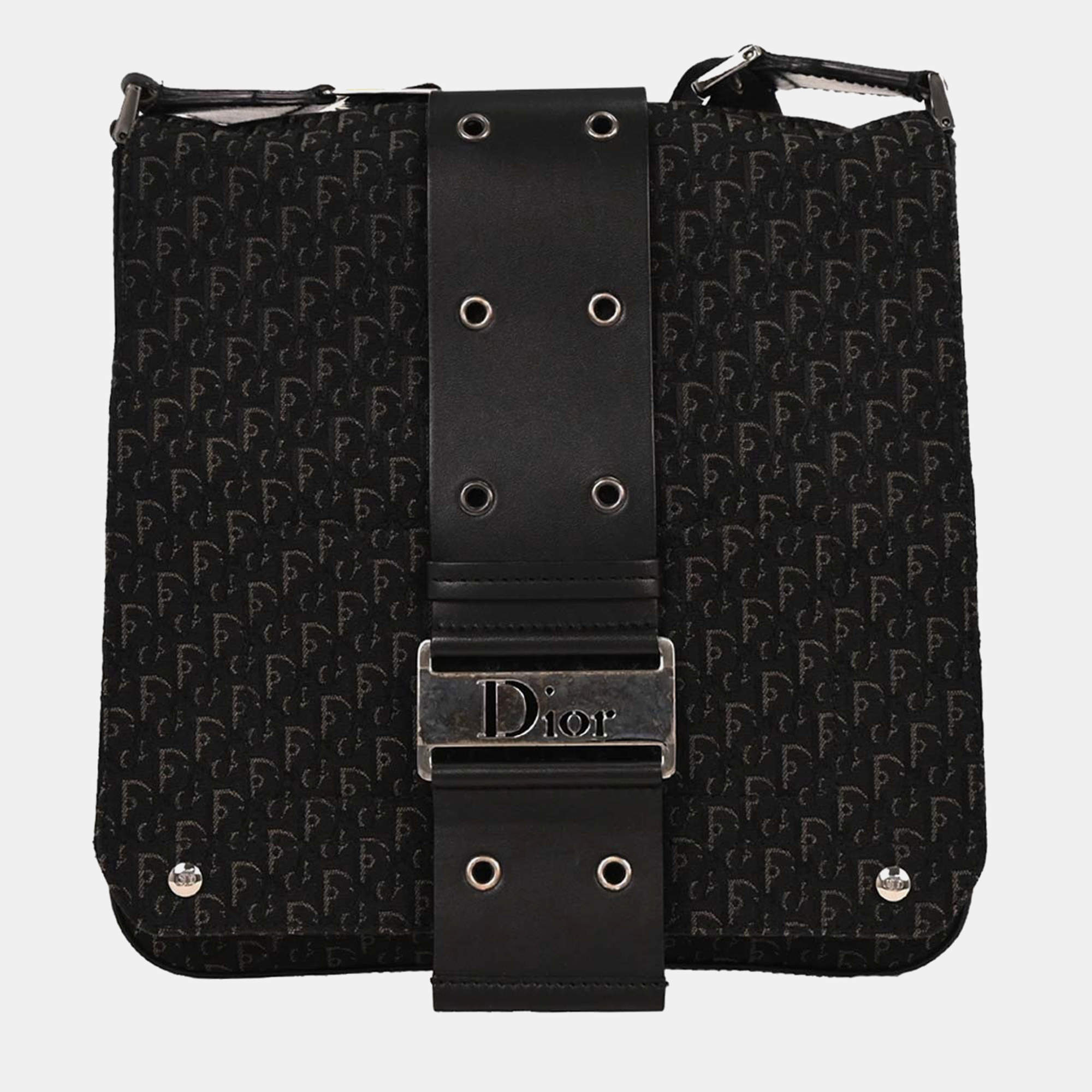 Pre Owned Christian Dior Black Trotter Street Chic Shoulder Bag